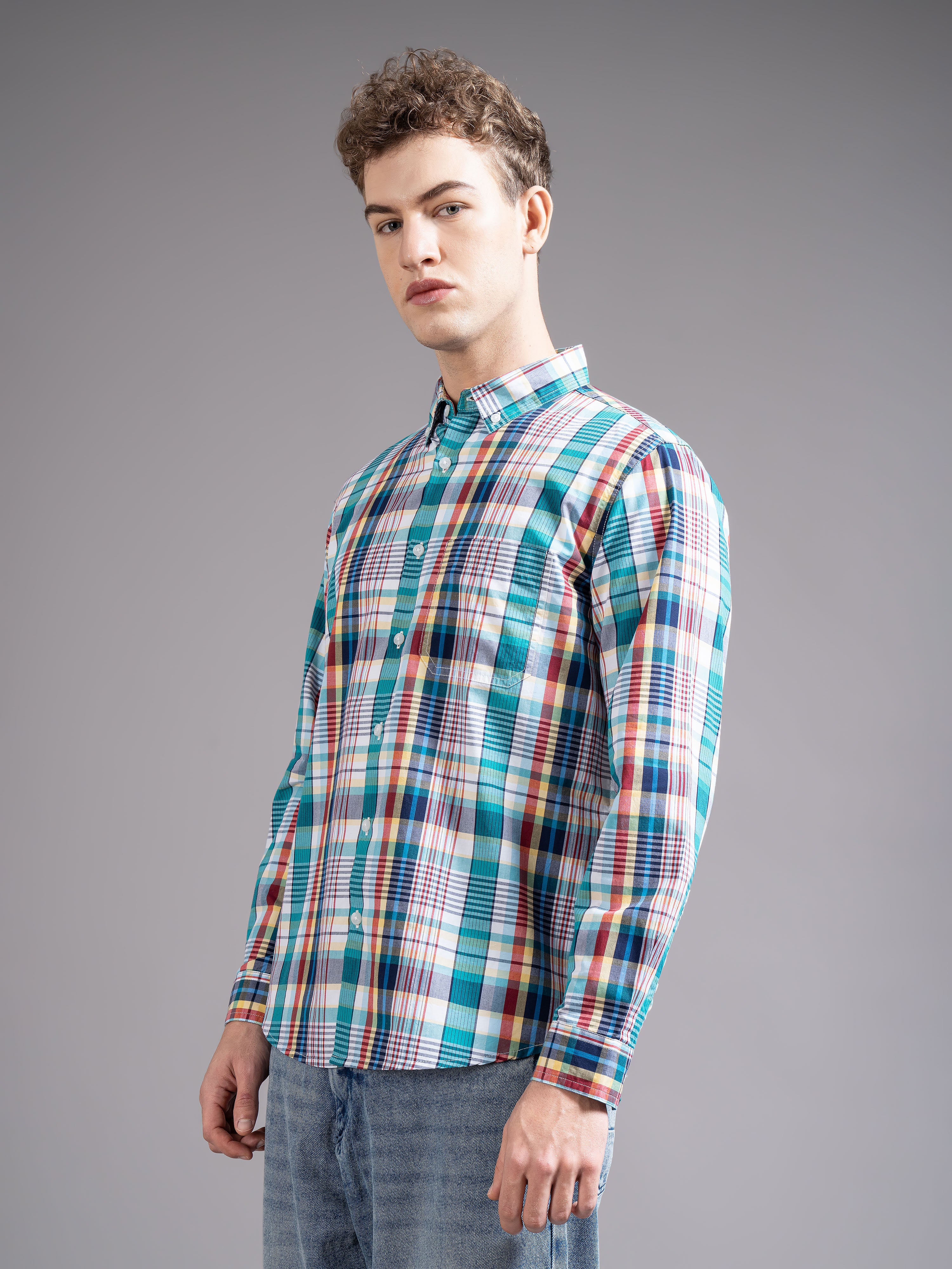 Men Multicolor Checked Shirt