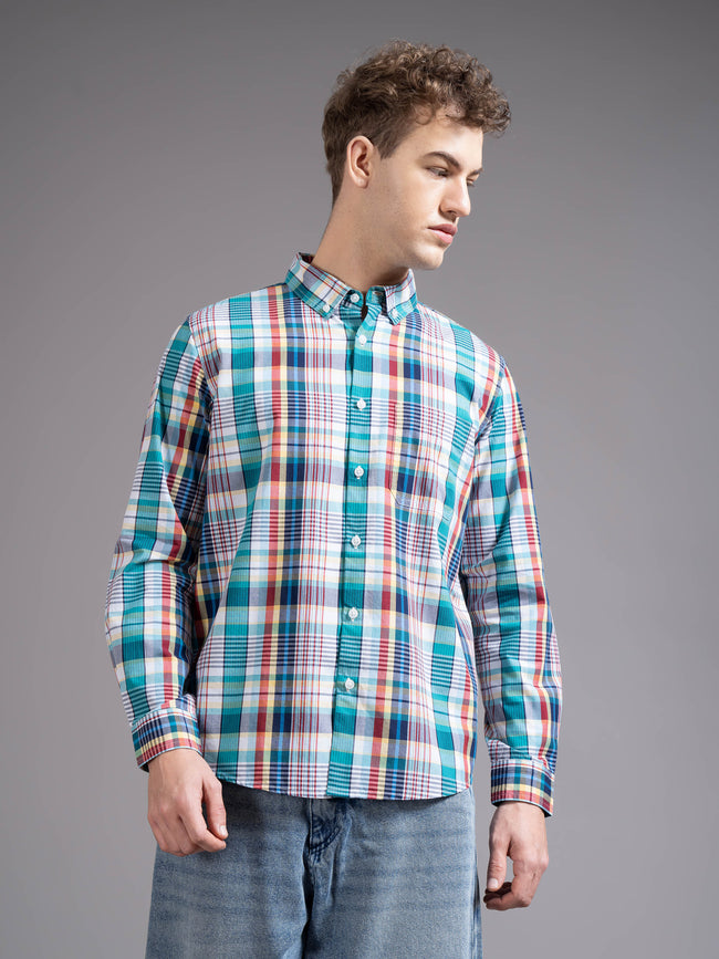 Men Multicolor Checked Shirt