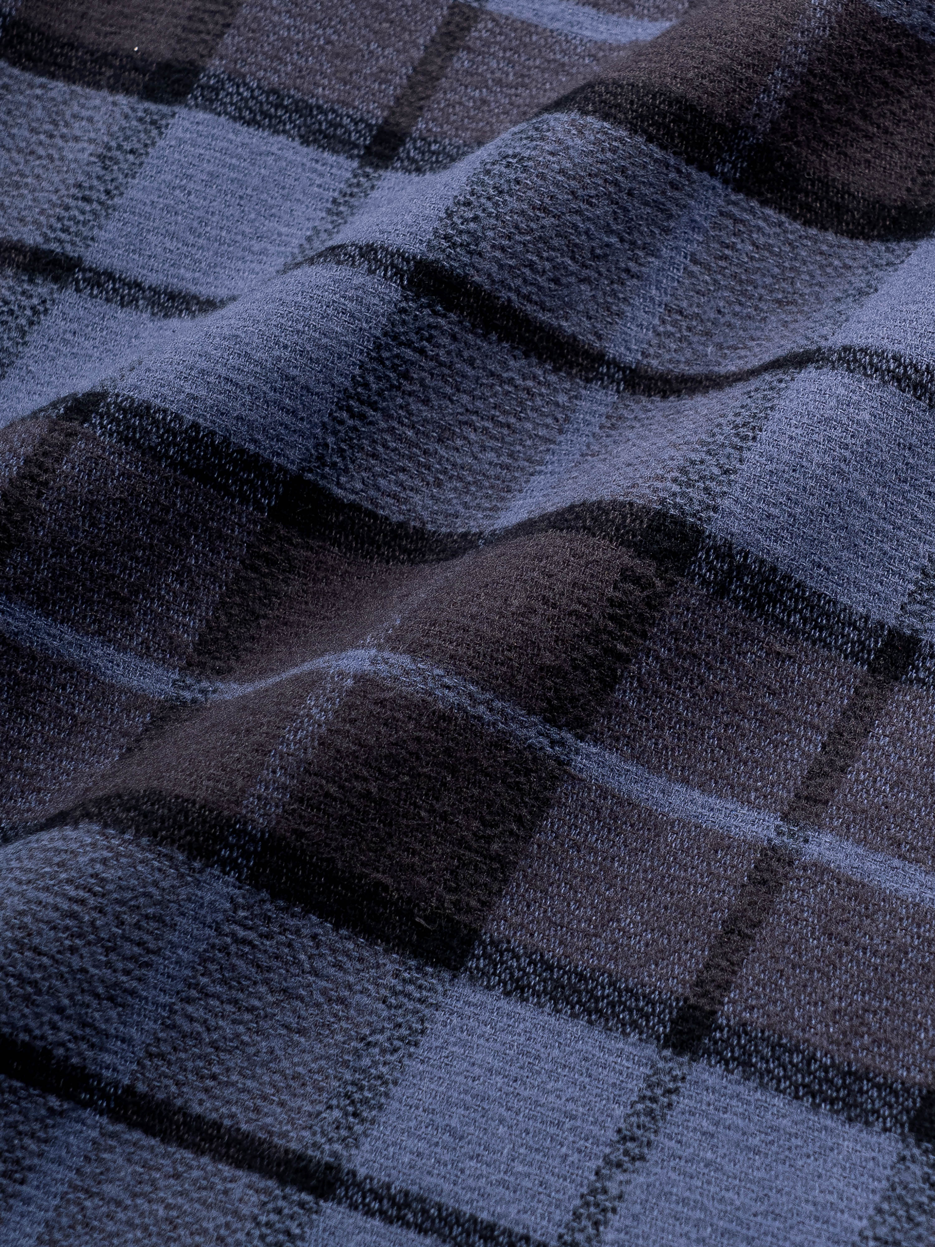 Men Navy Checked Shirt
