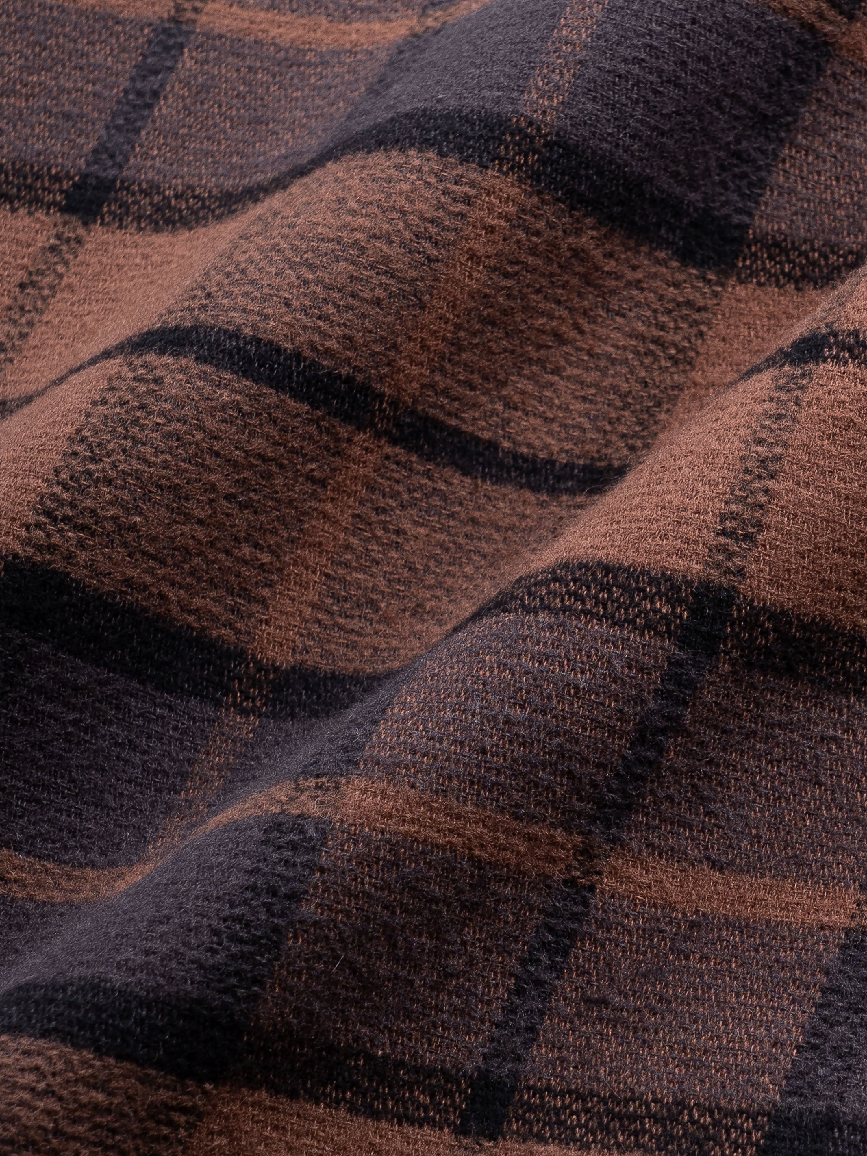 Men Brown Checked Shirt
