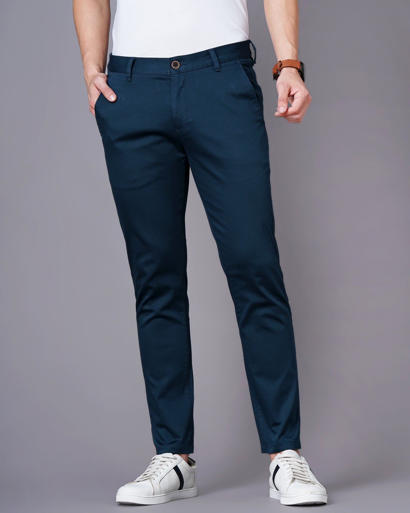 Men Teal Trousers
