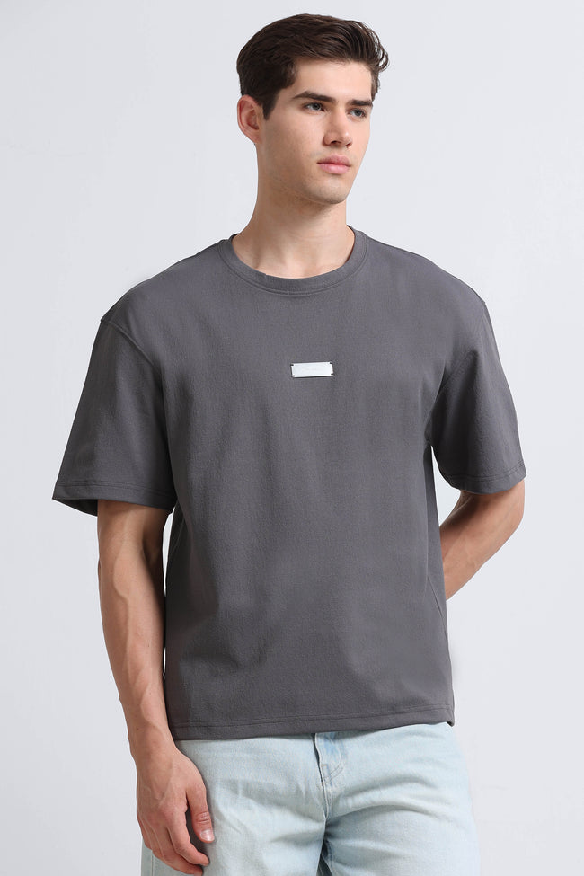 Men Grey Crew Neck T-Shirt