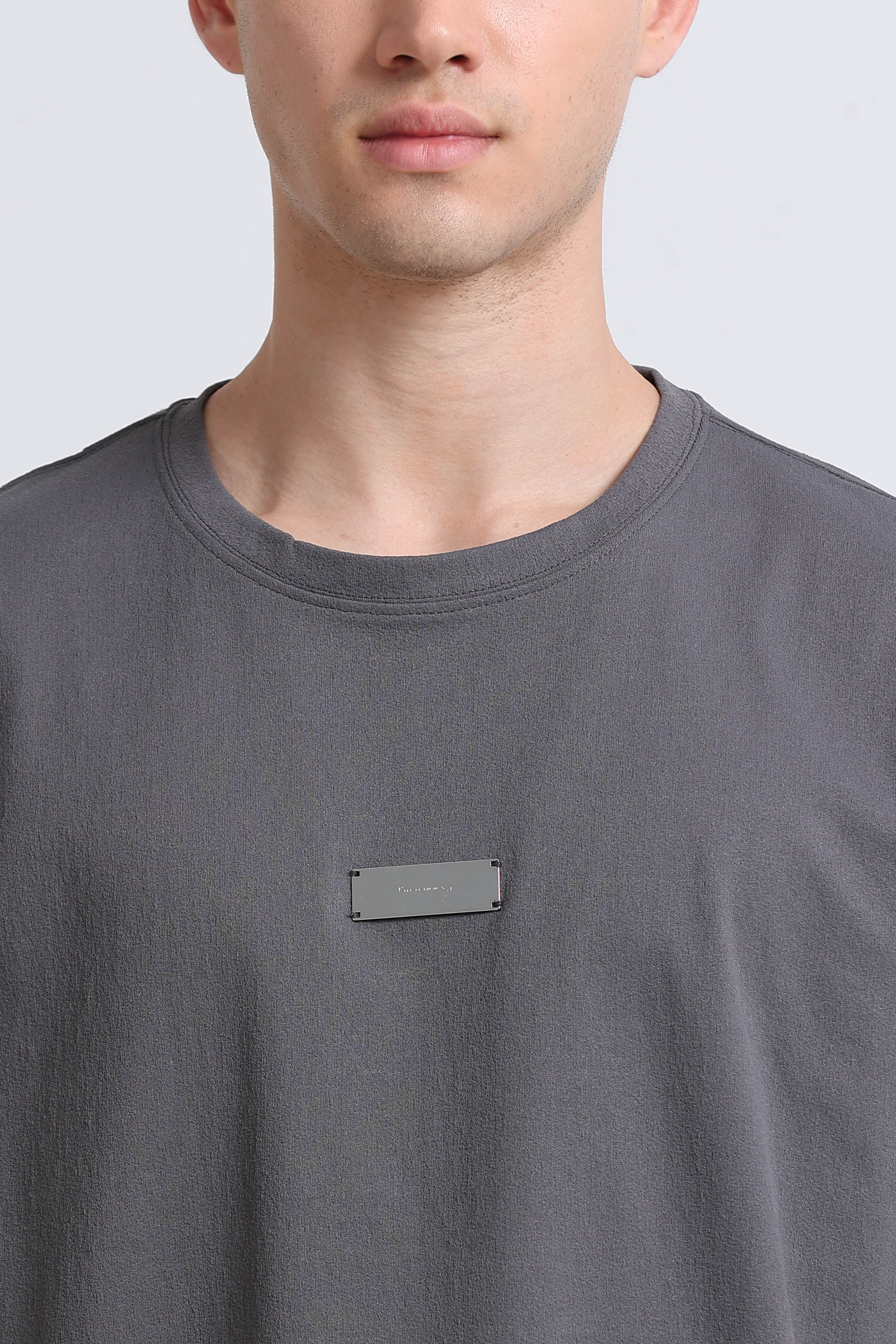 Men Grey Crew Neck T-Shirt