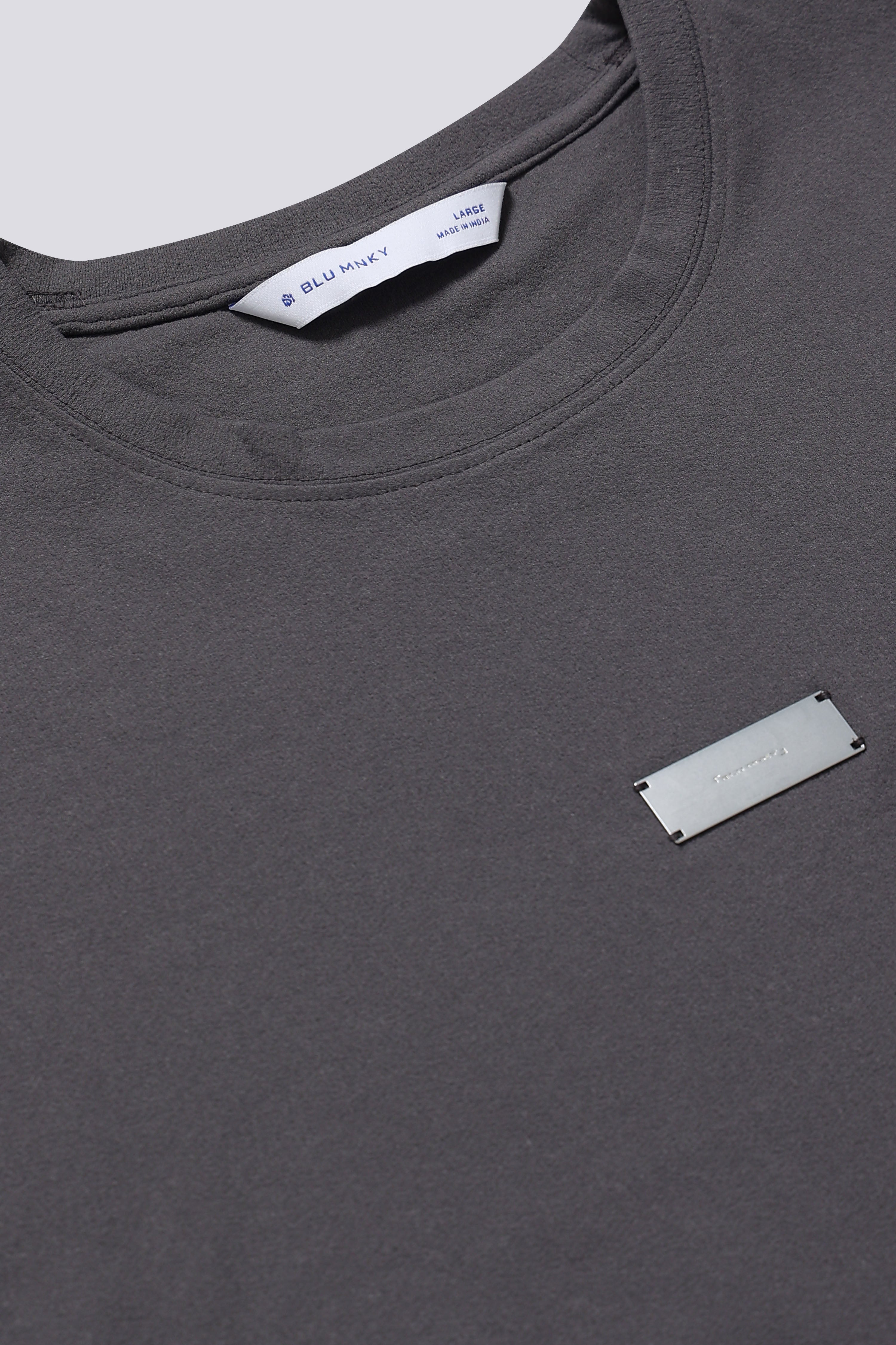 Men Grey Crew Neck T-Shirt