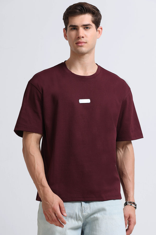 Men Maroon Crew Neck T-Shirt
