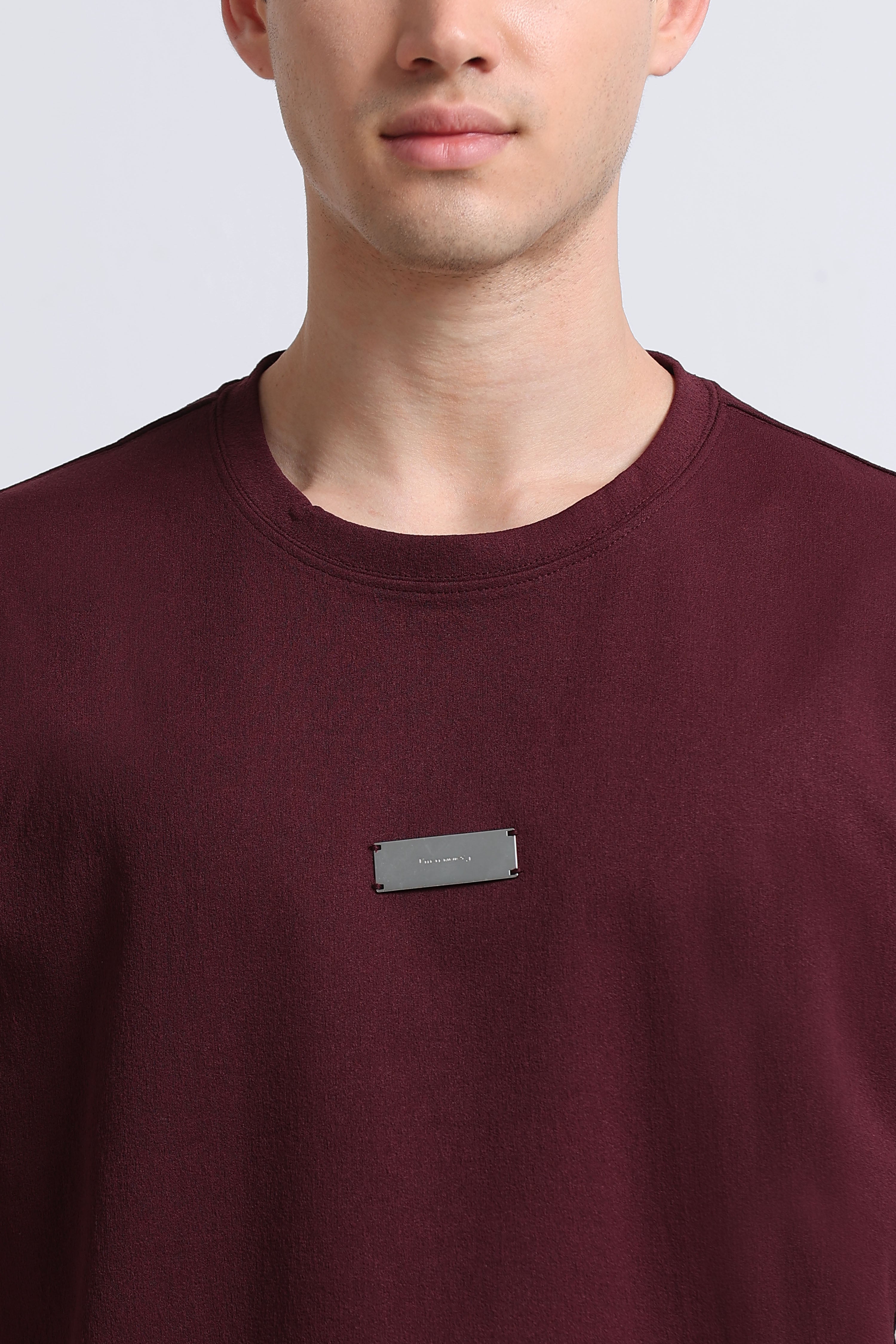 Men Maroon Crew Neck T-Shirt