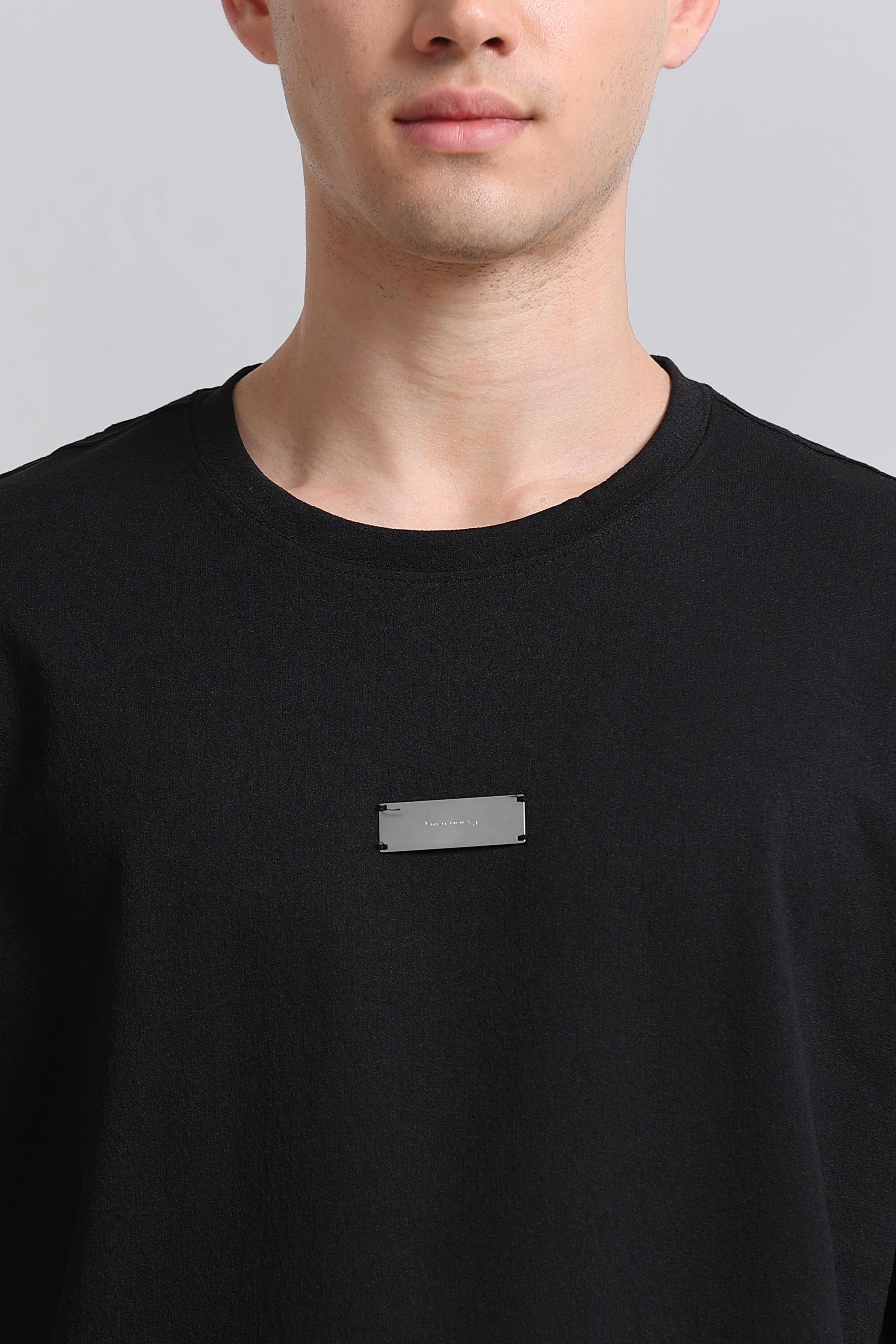 Men Black Crew Neck T-Shirt