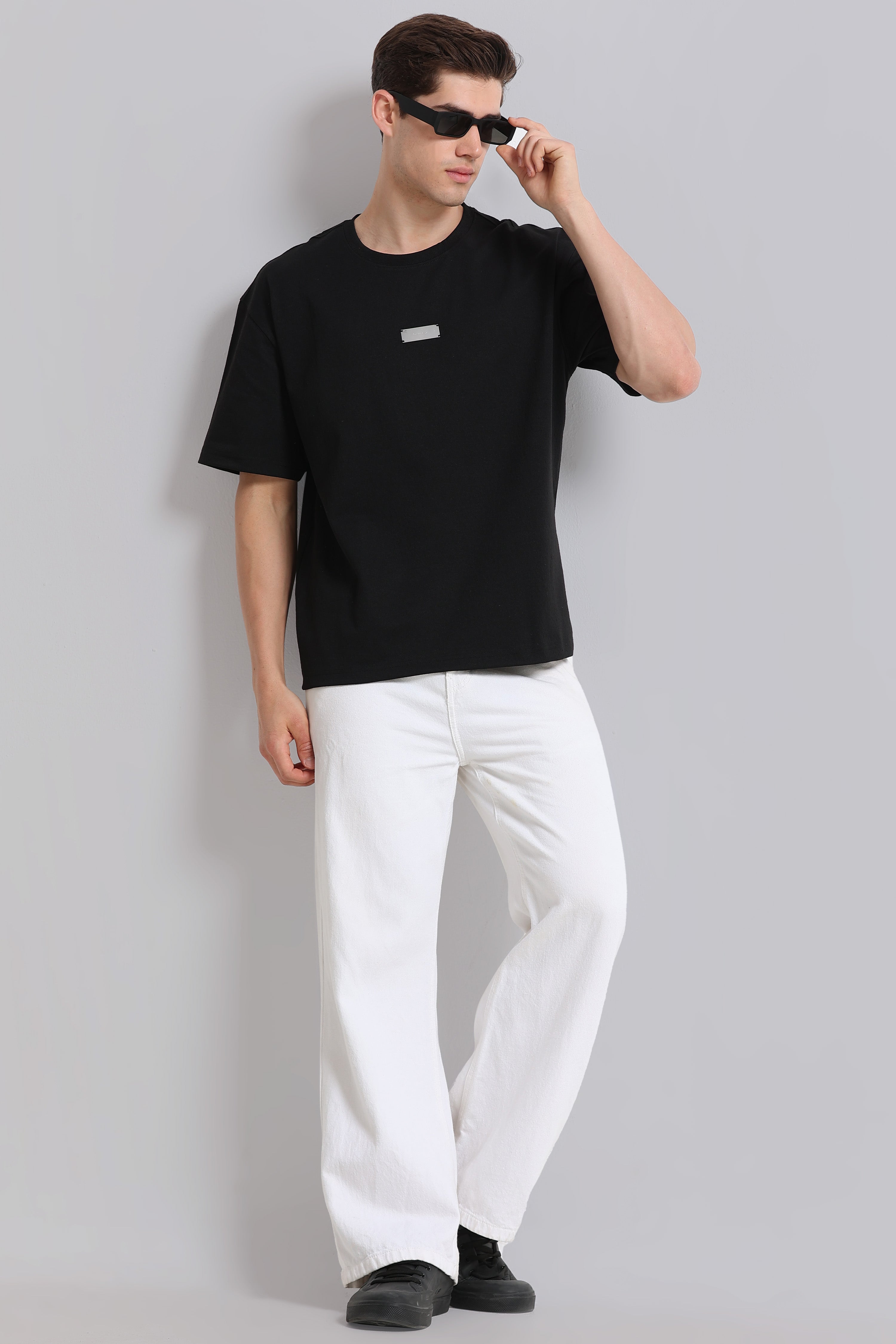 Men Black Crew Neck T-Shirt