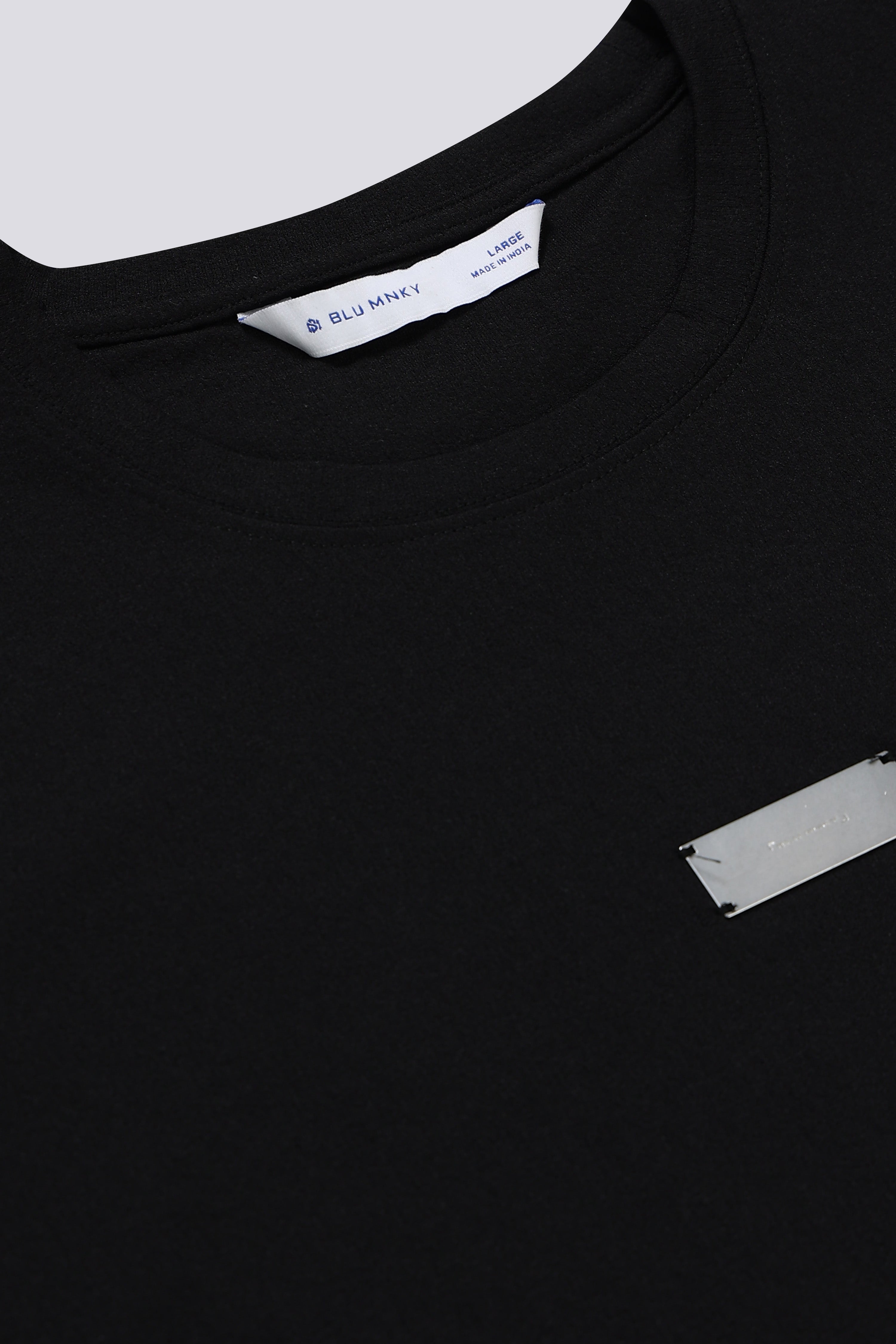 Men Black Crew Neck T-Shirt
