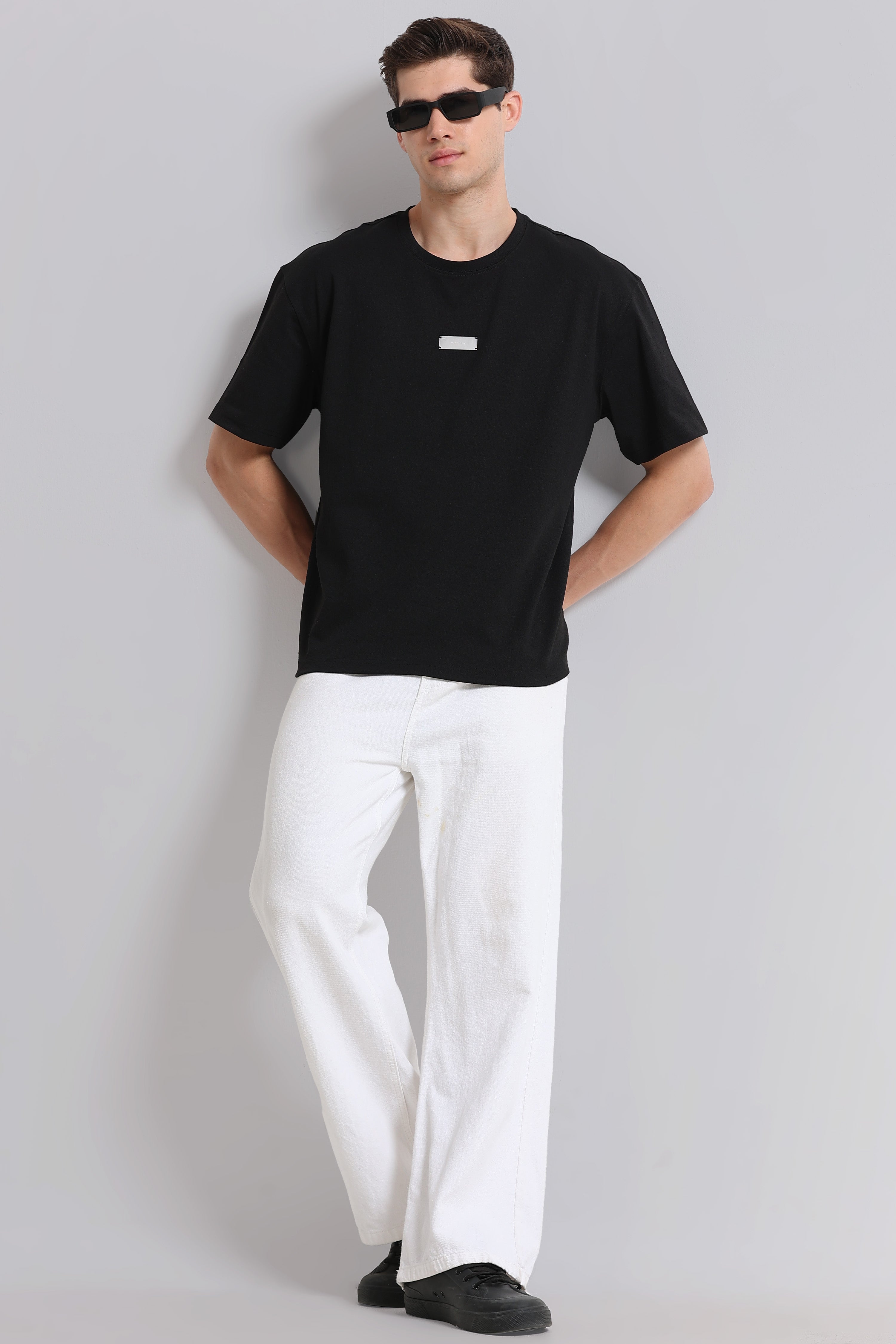 Men Black Crew Neck T-Shirt