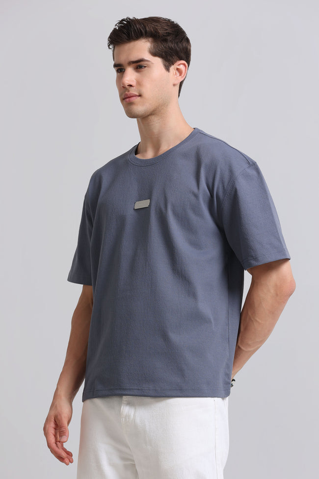 Men Blue Crew Neck T-Shirt