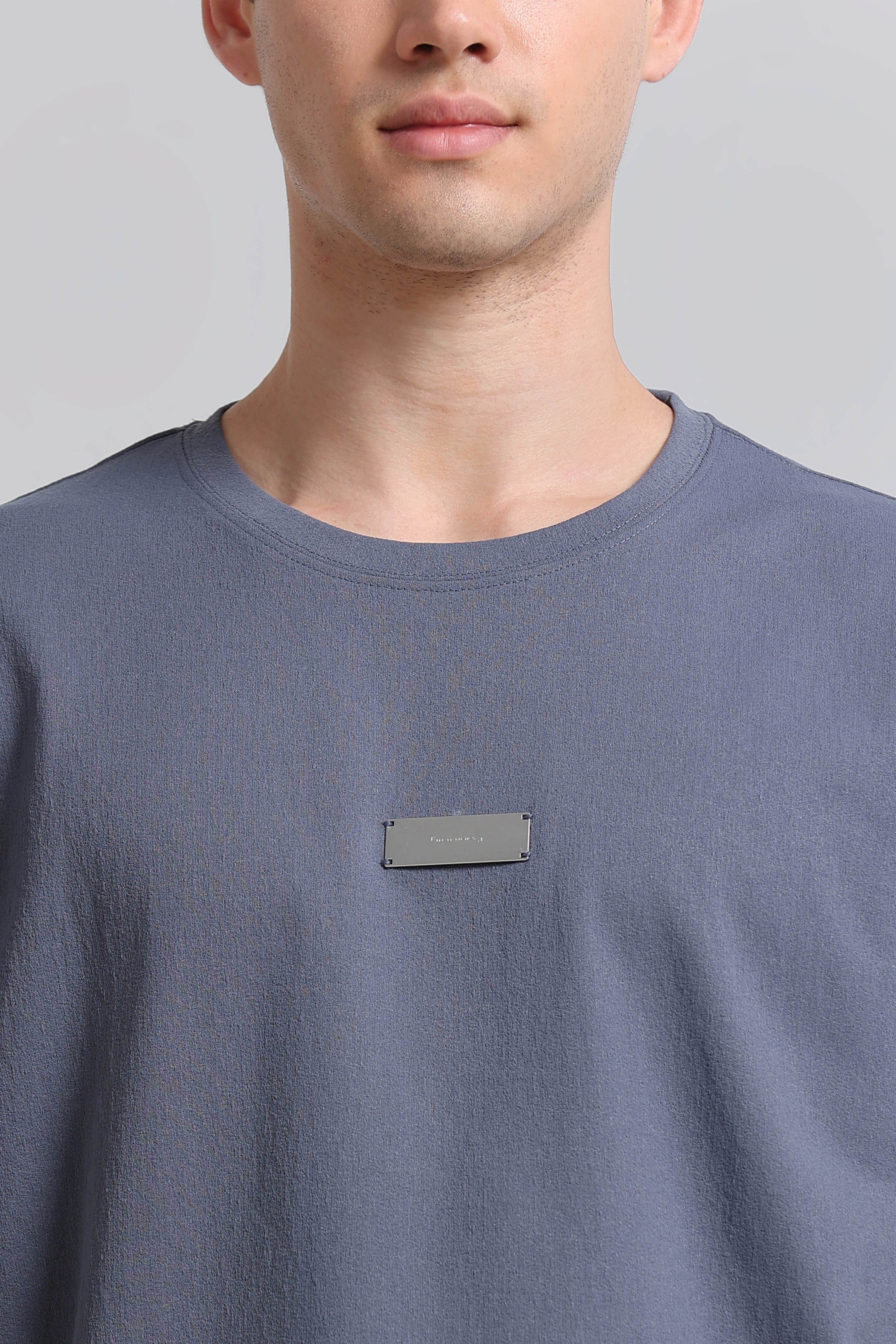 Men Blue Crew Neck T-Shirt