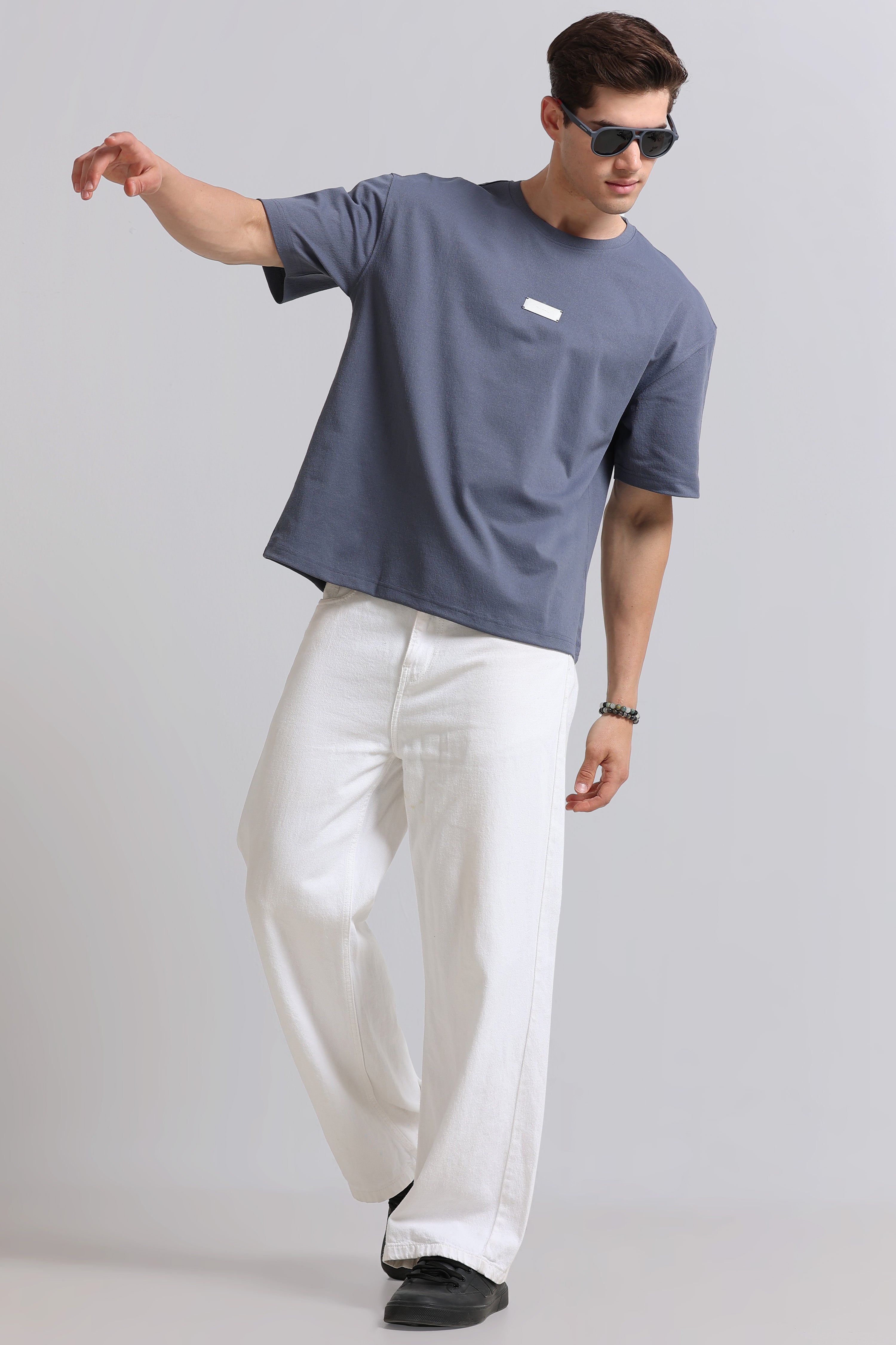 Men Blue Crew Neck T-Shirt