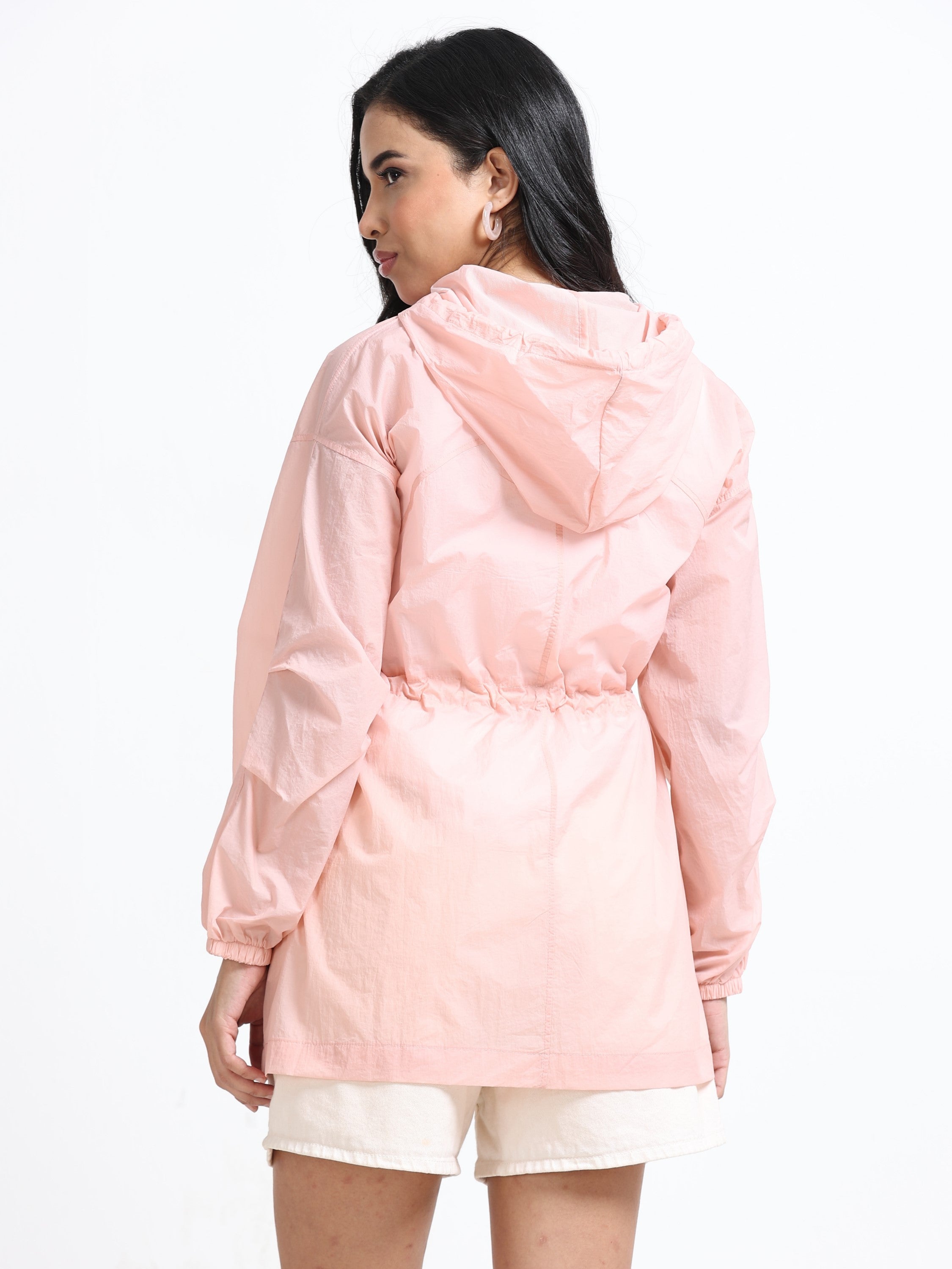 Women Pink Comfort Hooded Jacket