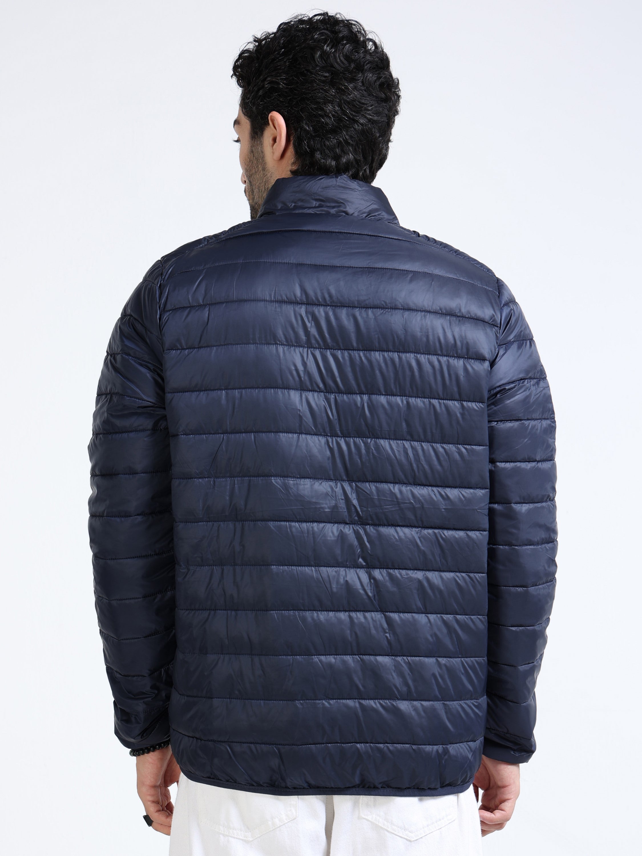Men Blue Puffer Jacket
