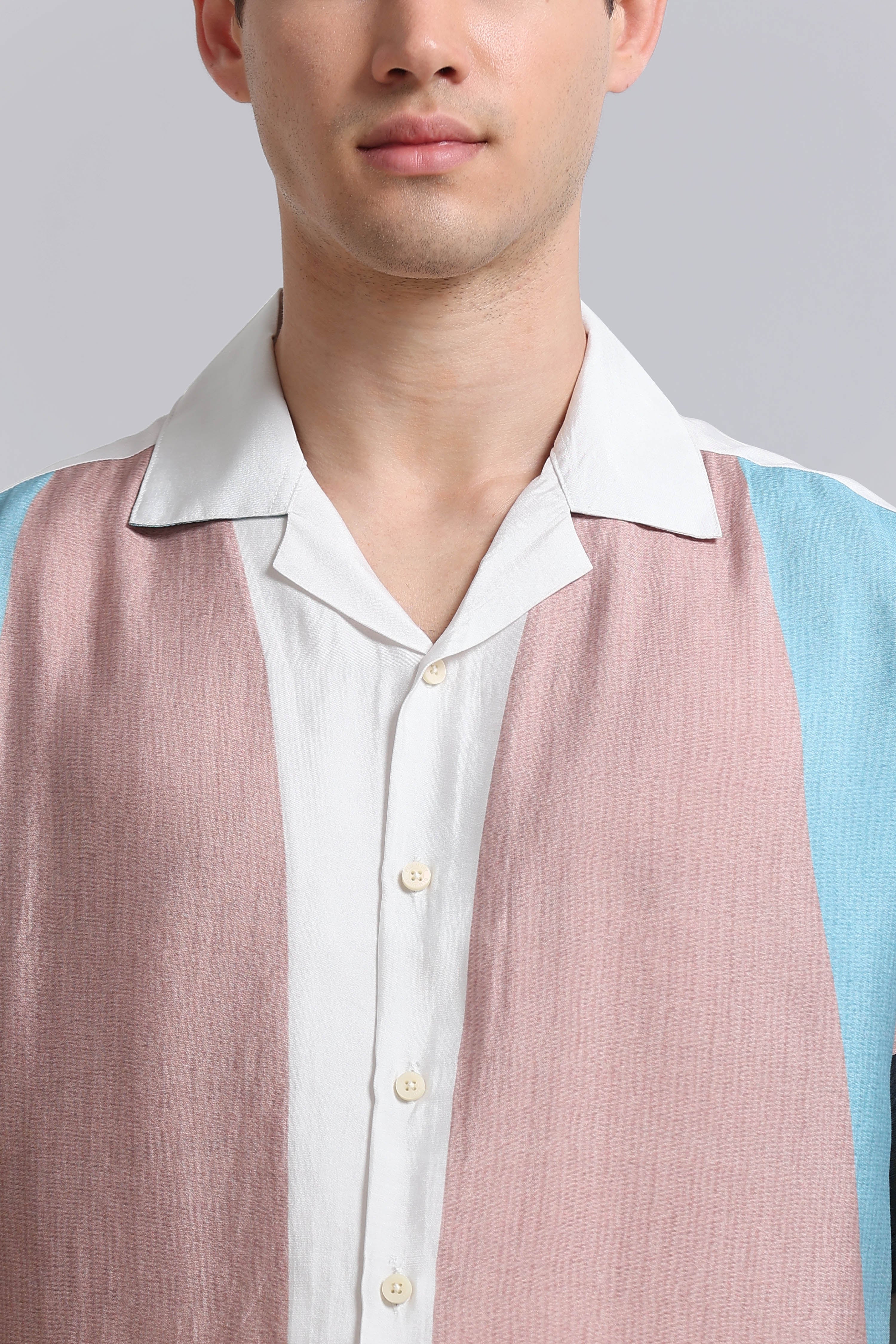 Men Brown Oversized Graphic Print Shirt