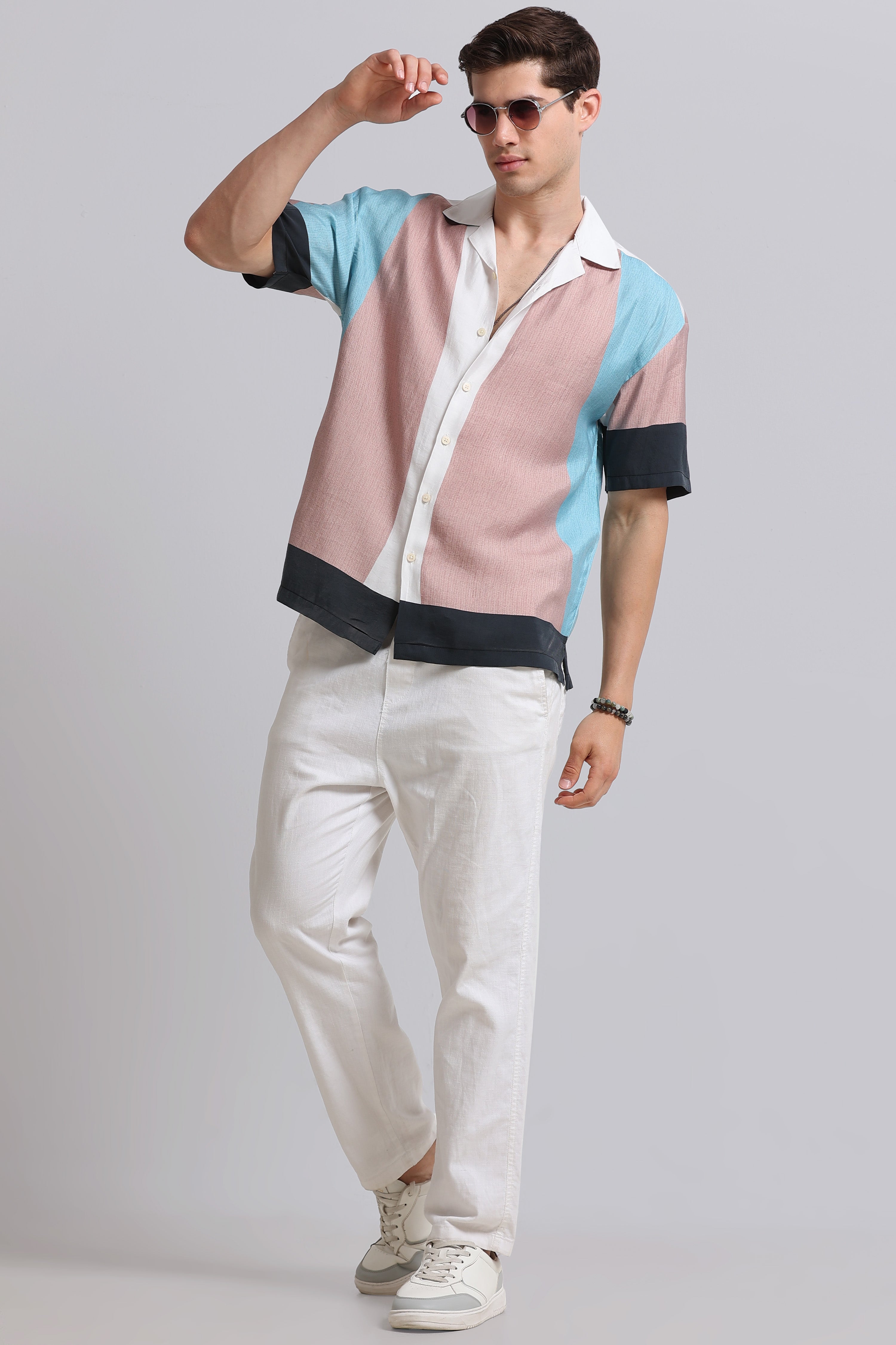 Men Brown Oversized Graphic Print Shirt