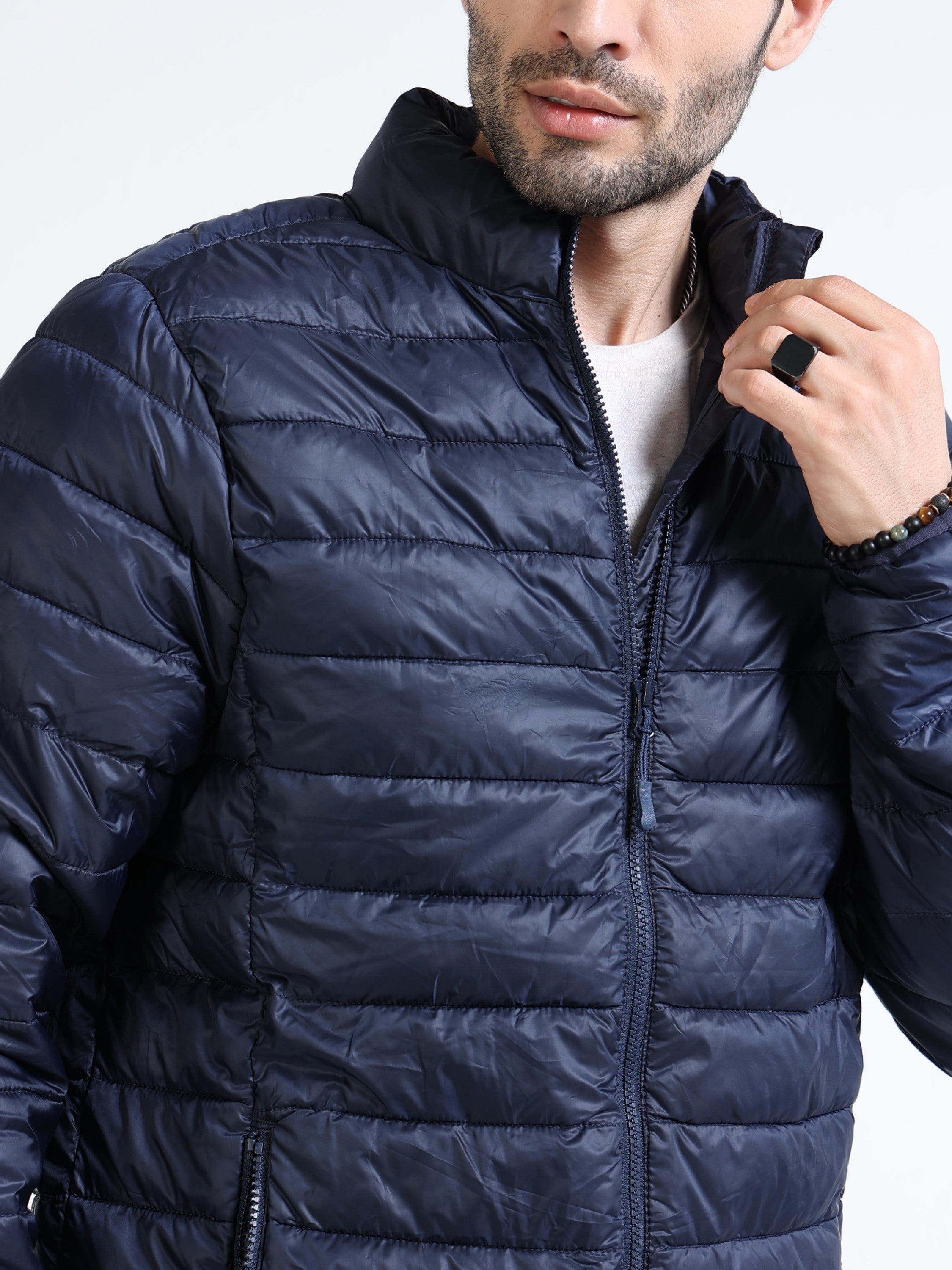 Men Blue Puffer Jacket