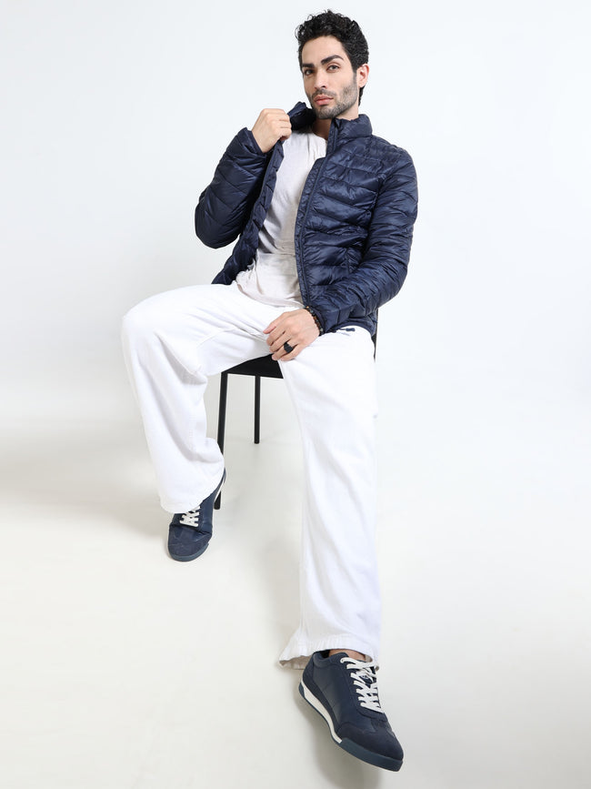 Men Blue Puffer Jacket