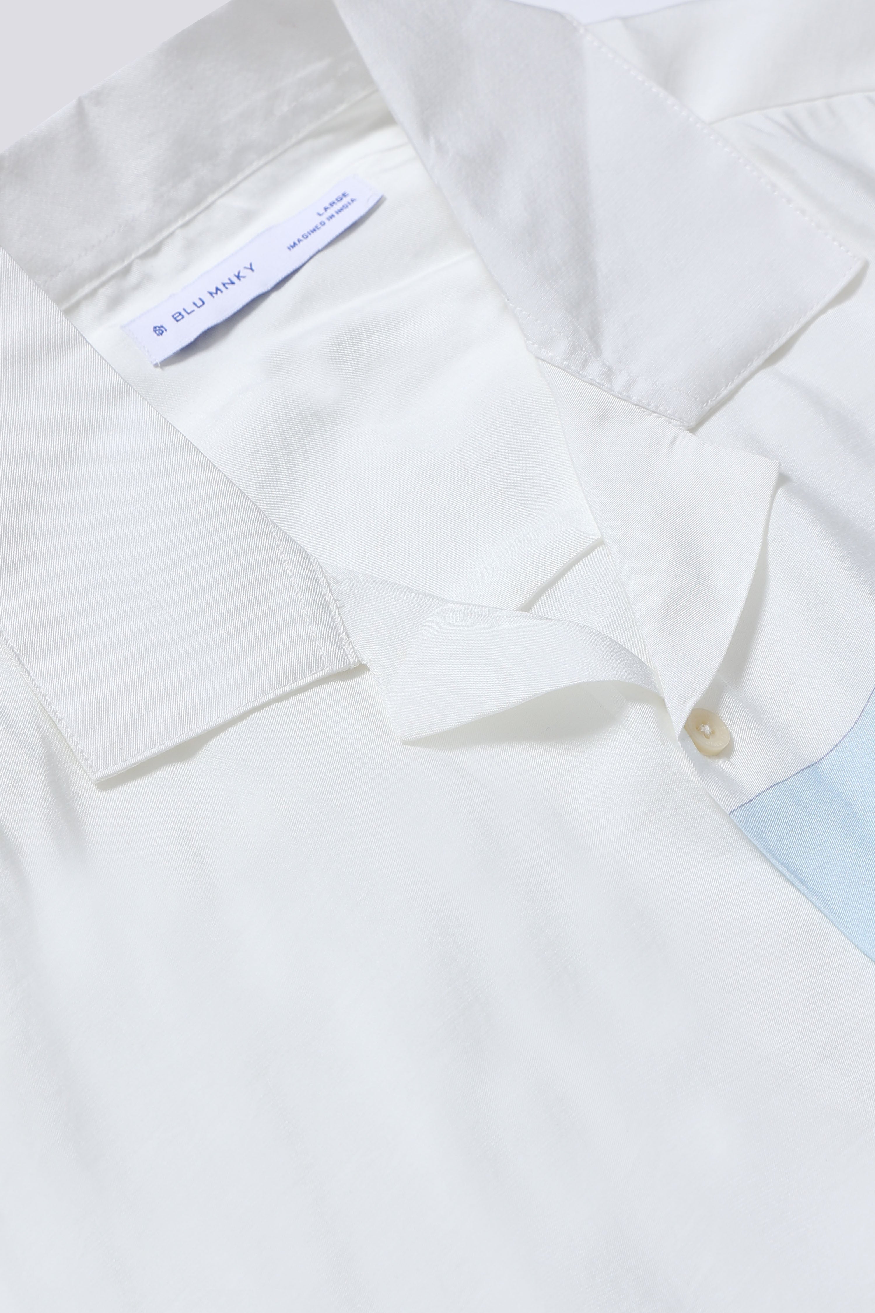 Men Blue Oversized Graphic Print Shirt