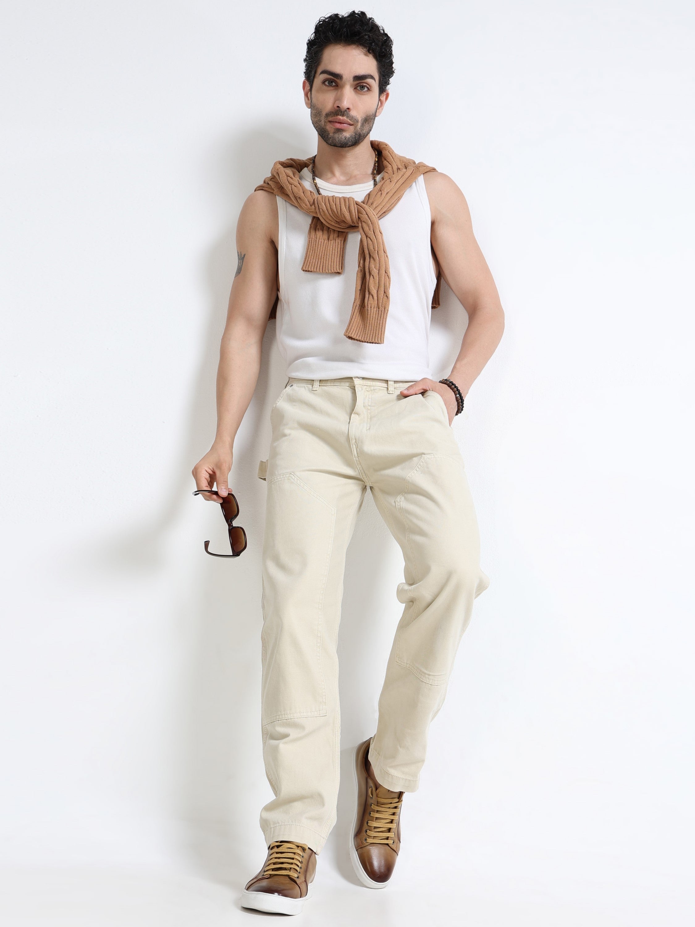Men Beige Pant