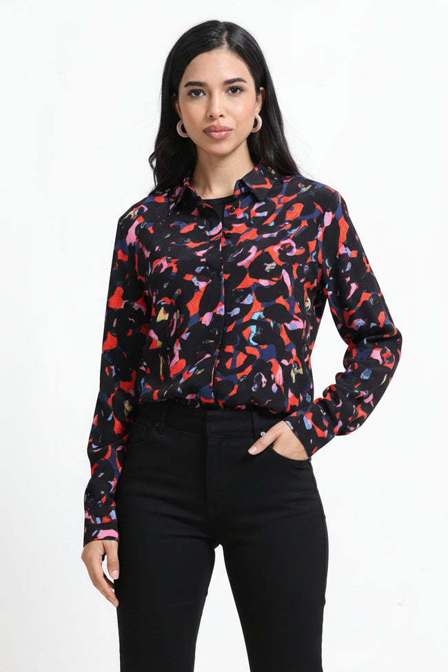 Women Viscose All Over Motif Shirt