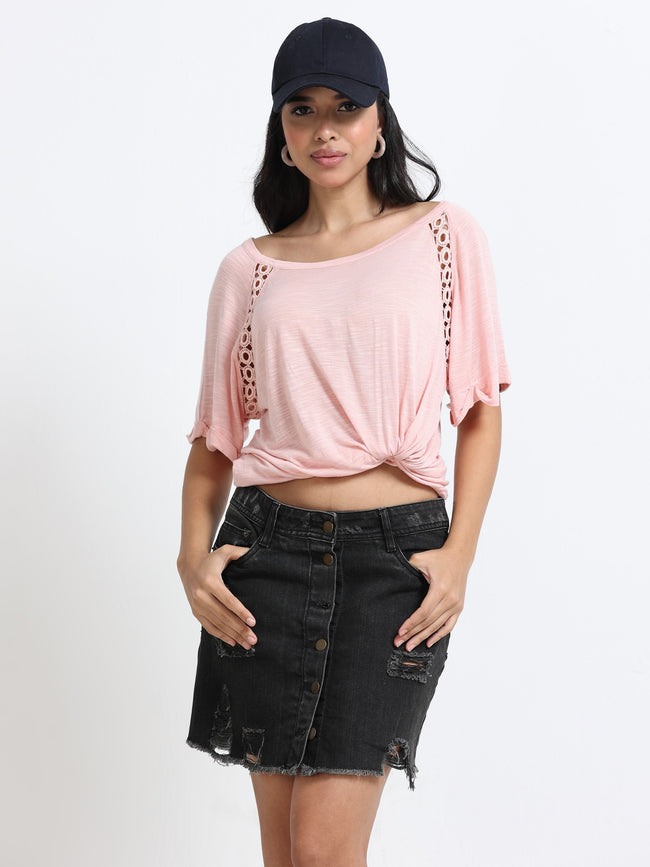 Women Peach Comfort Fit Top