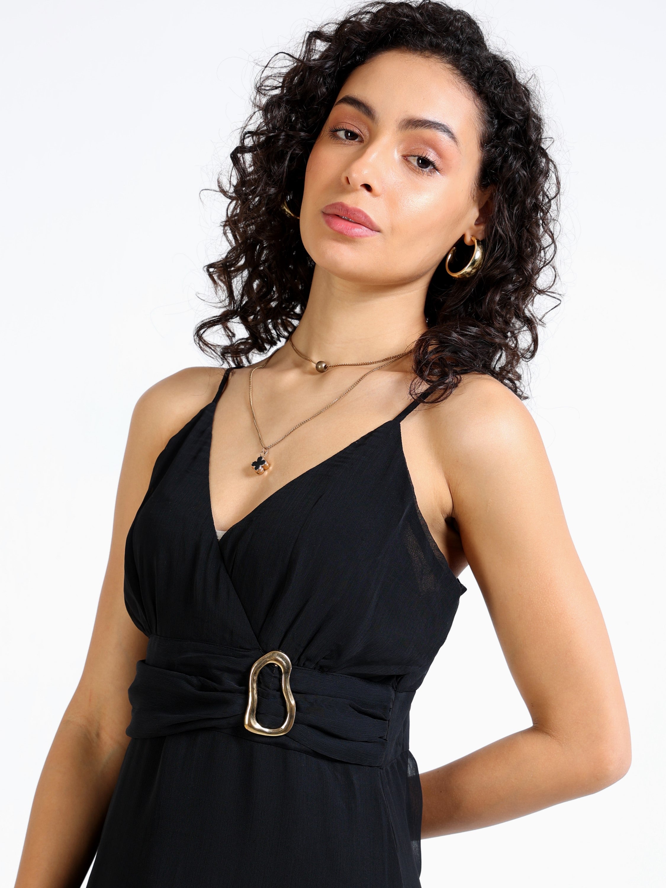 Women Black Party High Low Dress