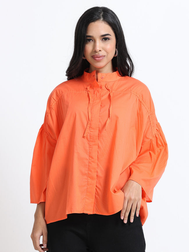 Women Cotton Oversized Coral Top