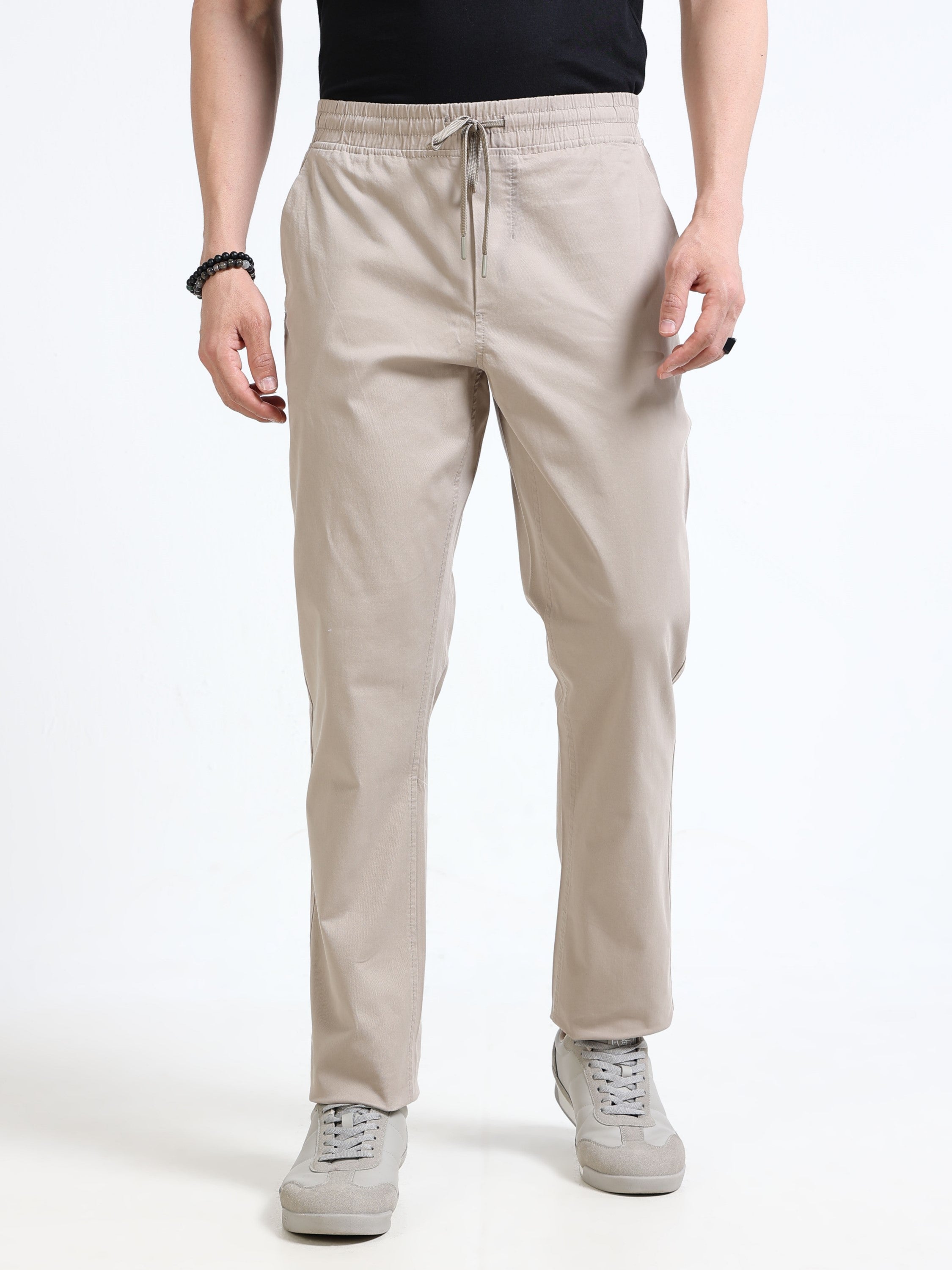Men Beige Regular Fit Lounge Pants