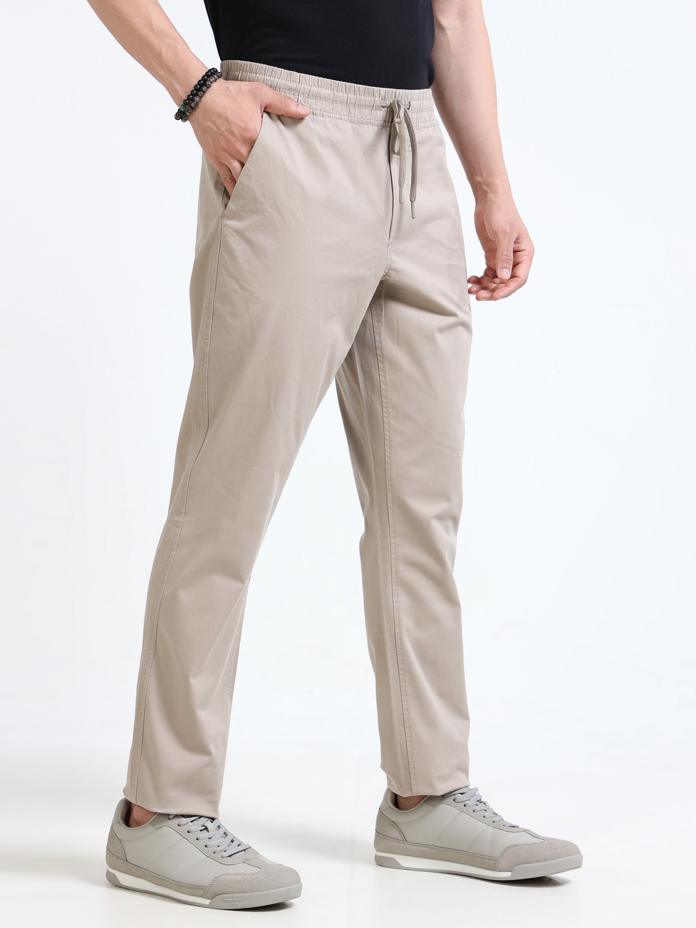 Men Beige Regular Fit Lounge Pants