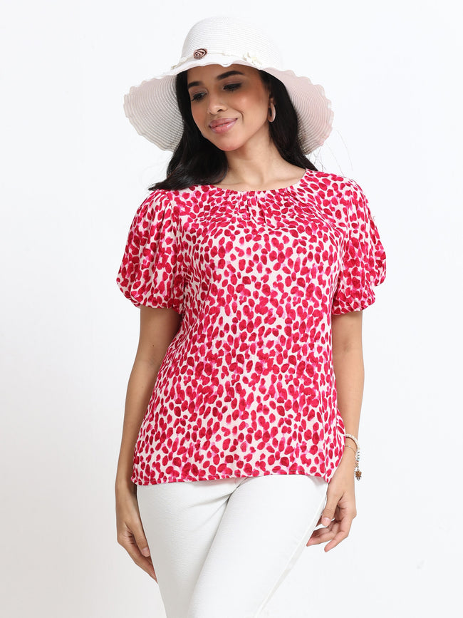Women Viscose Pink Playful Top