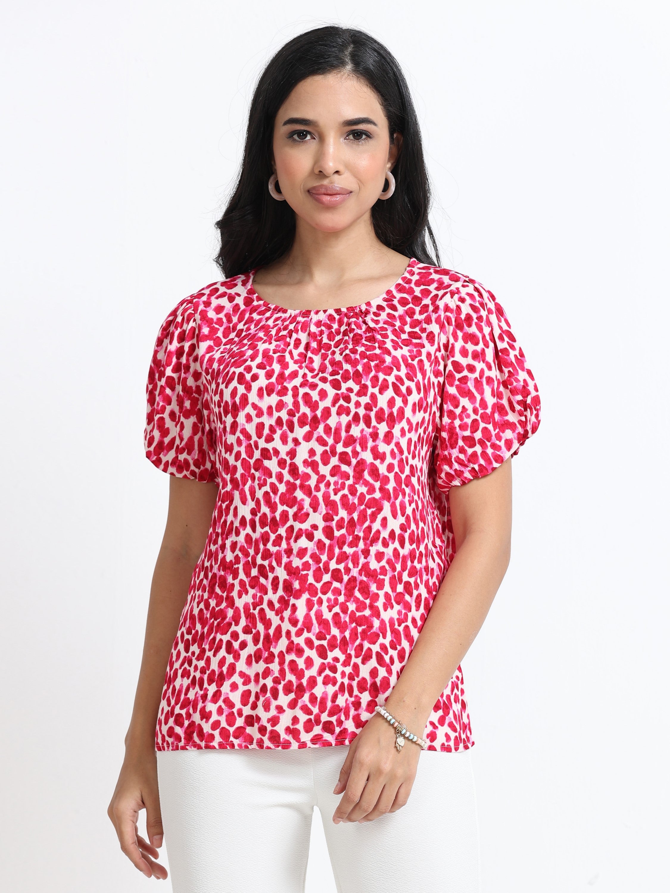 Women Viscose Pink Playful Top