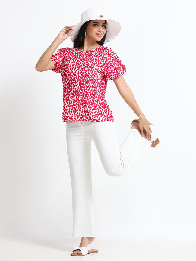 Women Viscose Pink Playful Top
