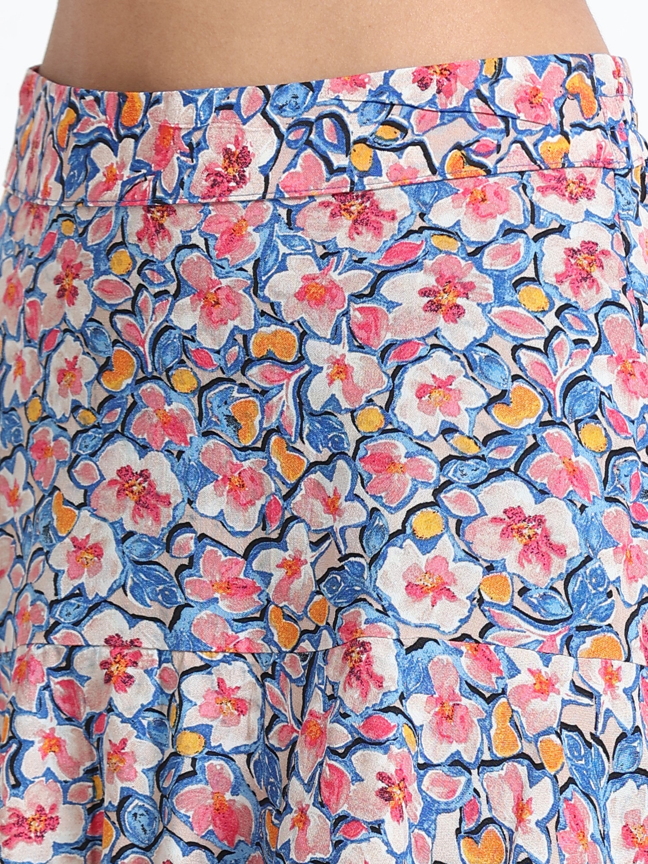 Women Layered Floral Print Skirt