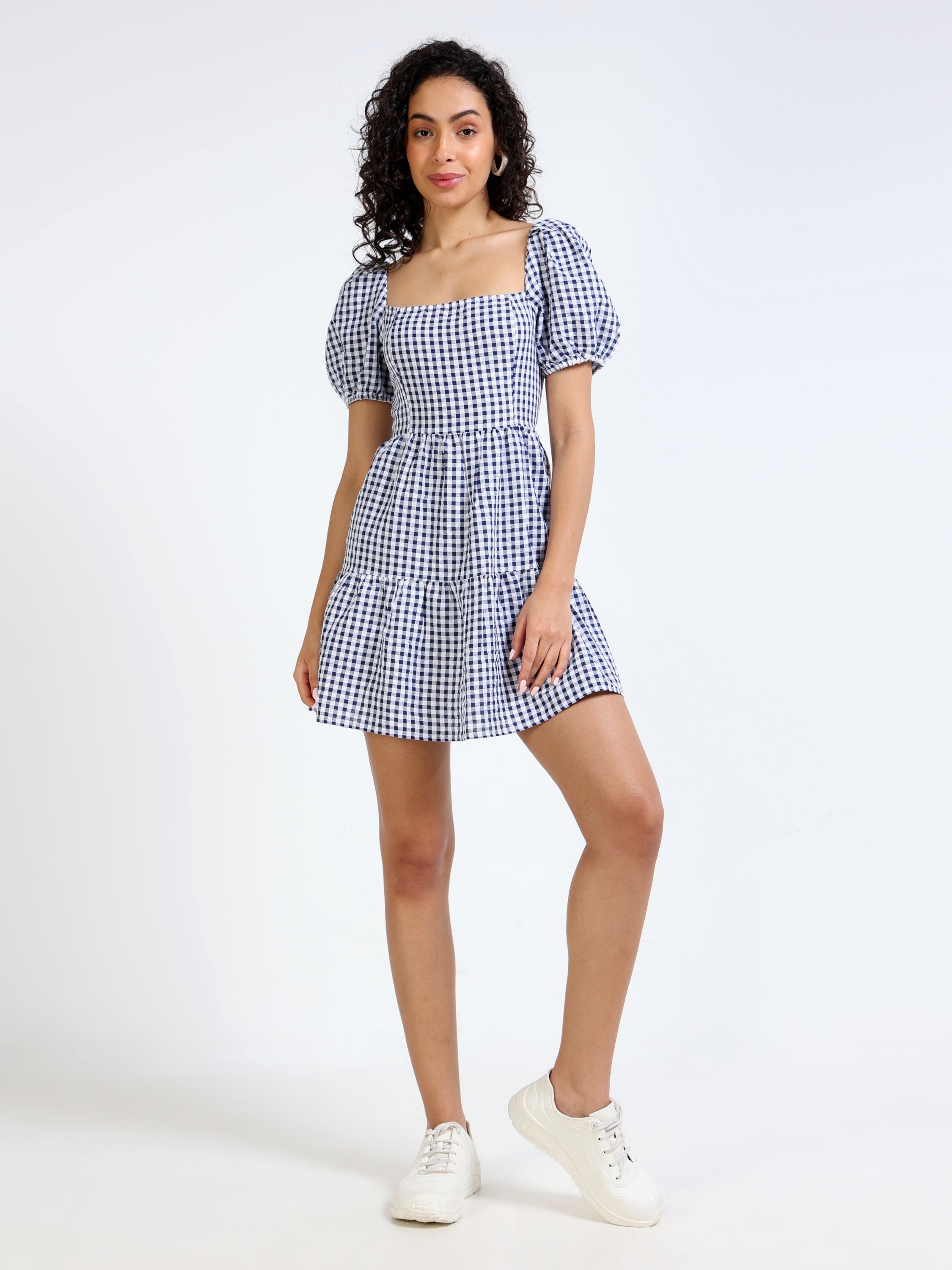 Women Black Tiered Midi Dress