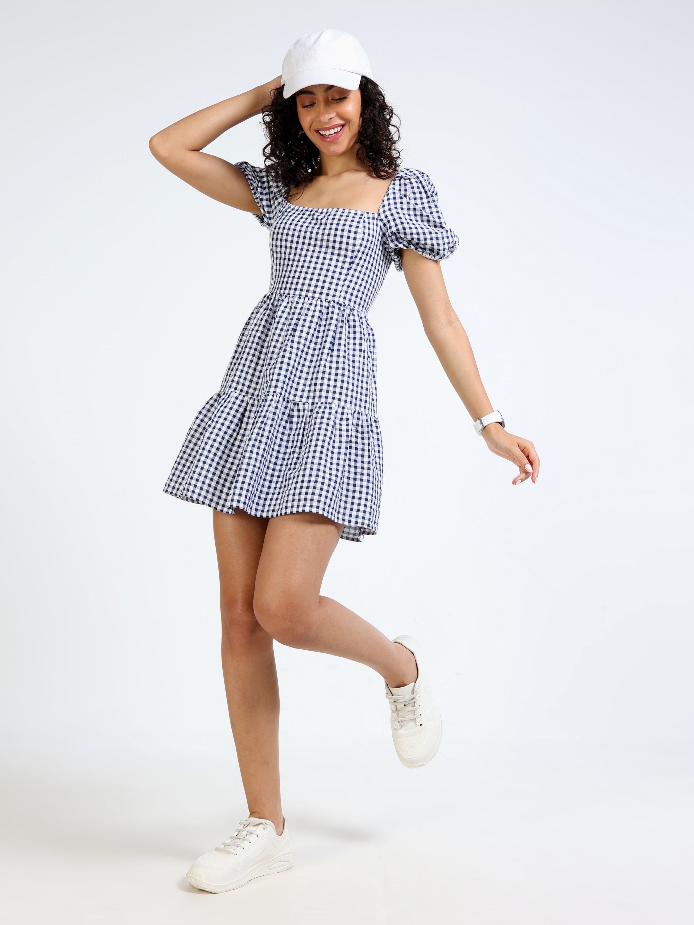 Women Black Tiered Midi Dress