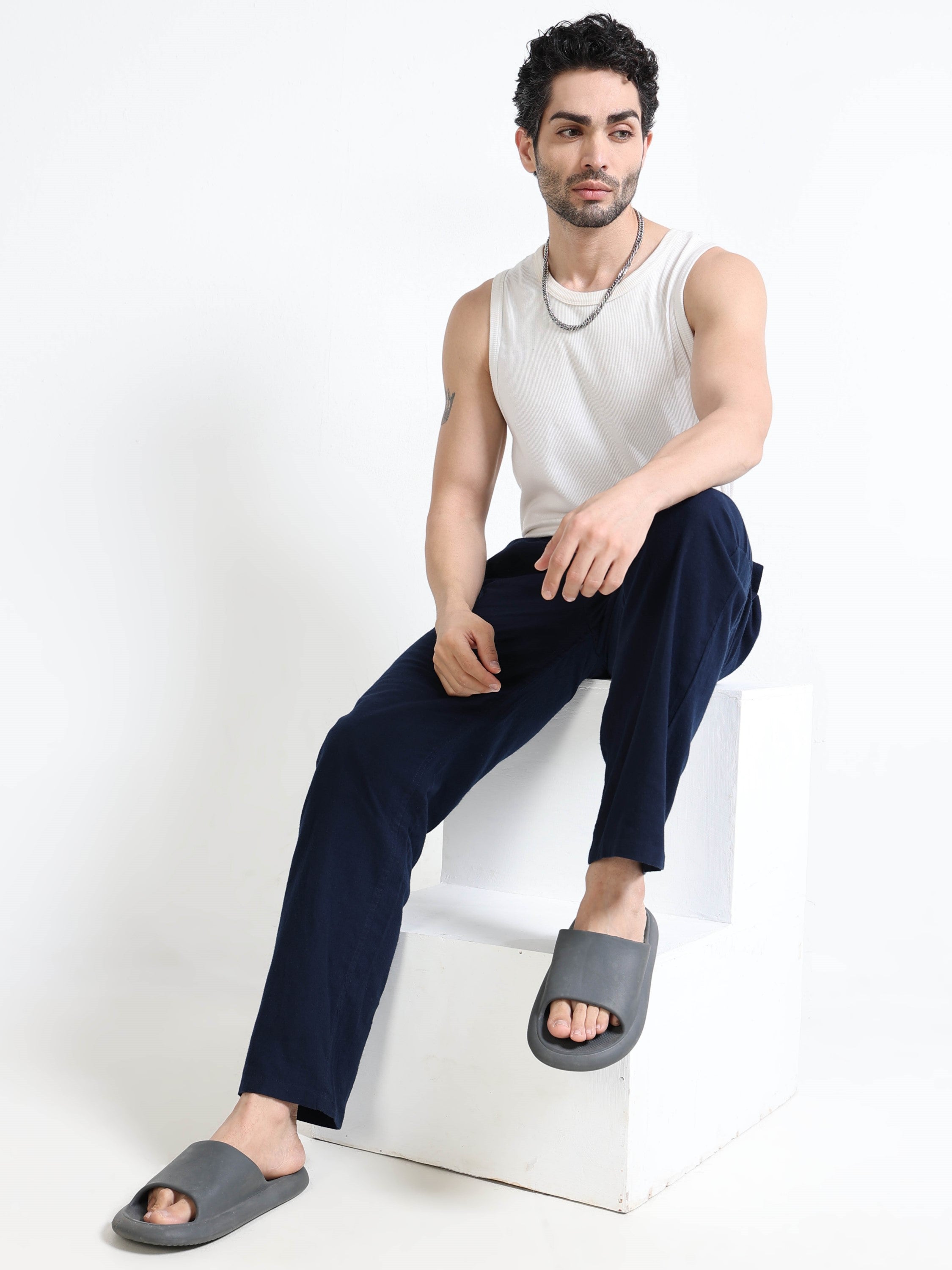 Men Navy Comfy Lounge Pants