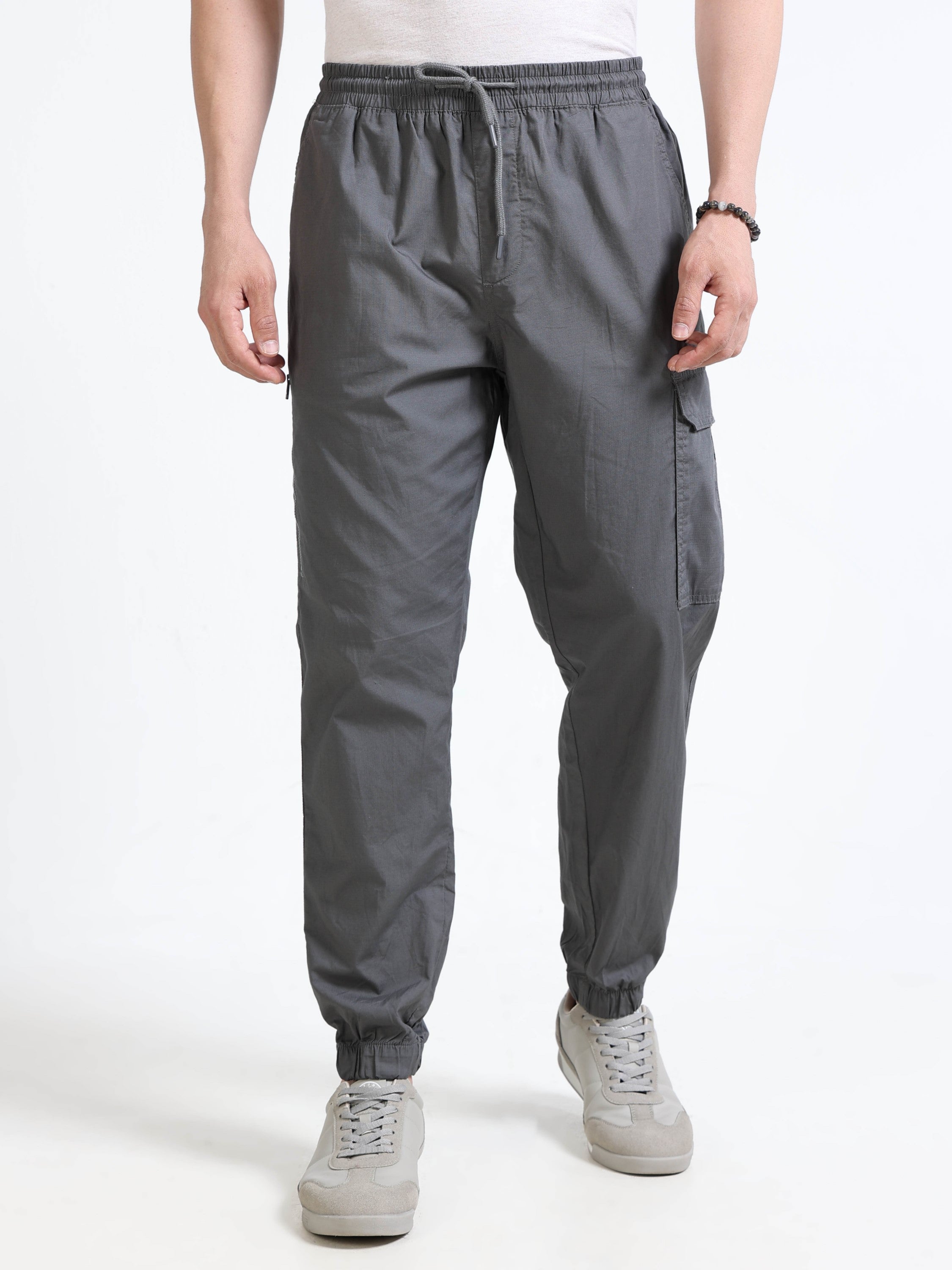 Men Grey Cargo Jogger Pants