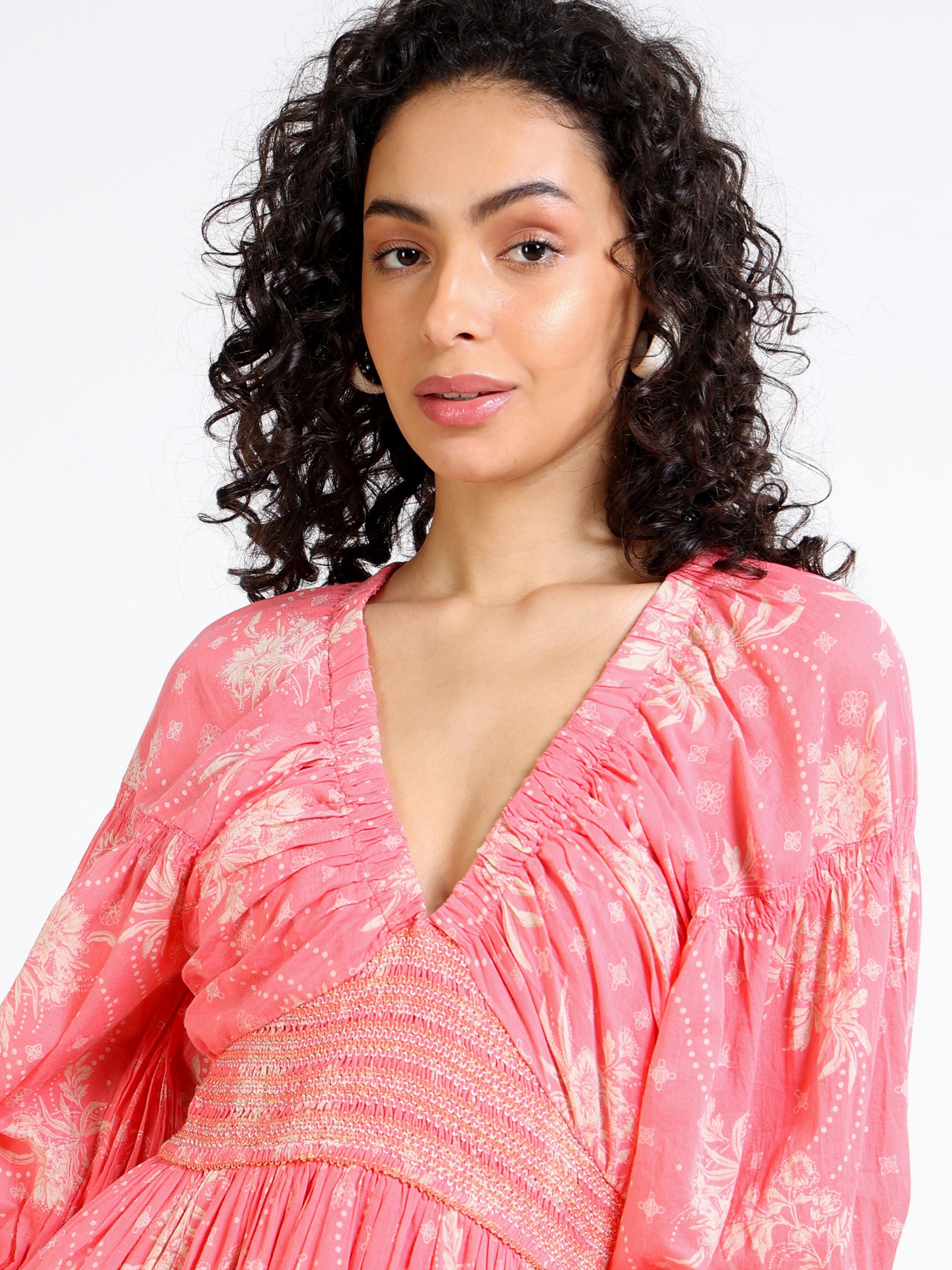 Women Pink Printed Maxi Dress