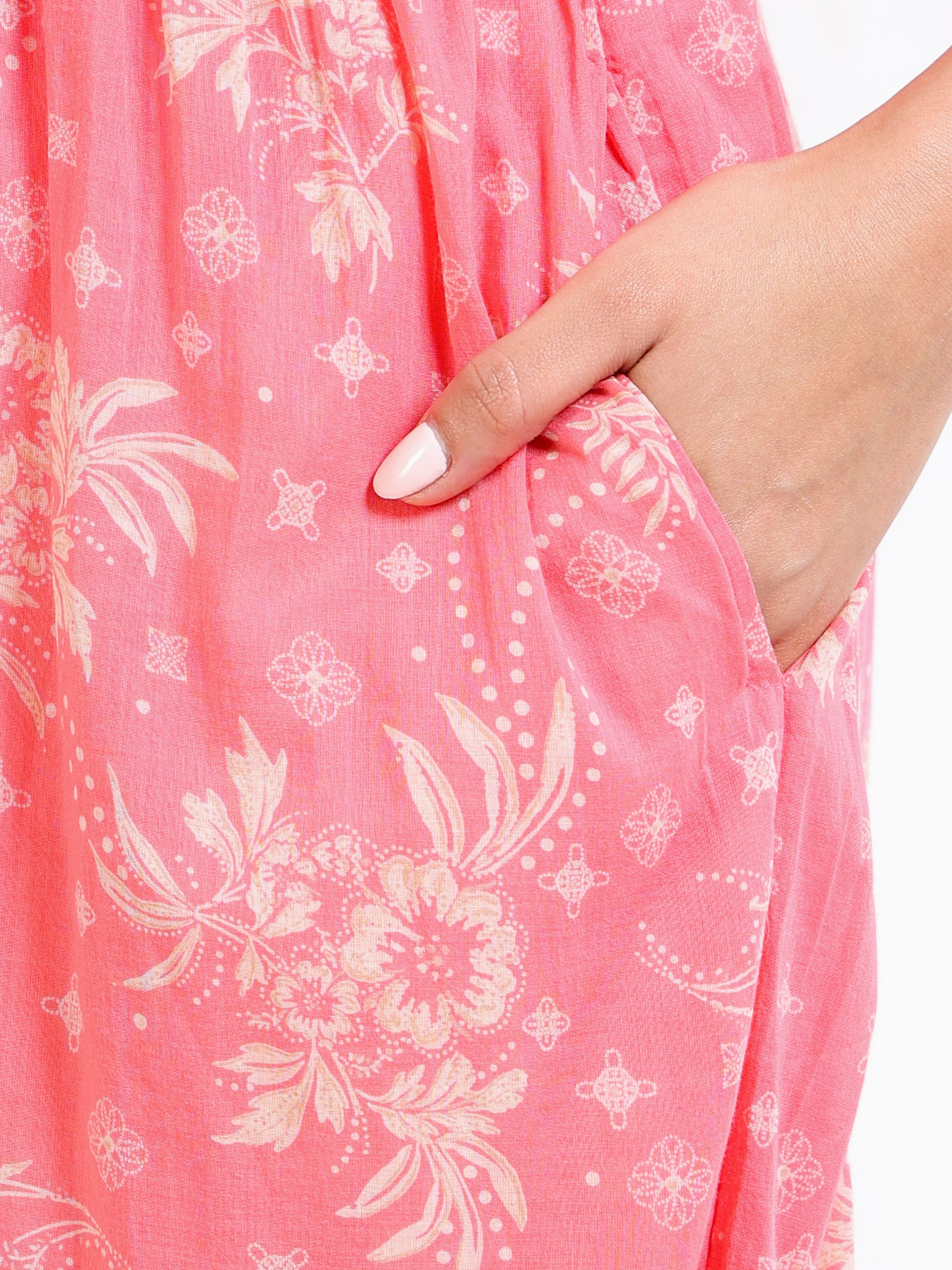 Women Pink Printed Maxi Dress