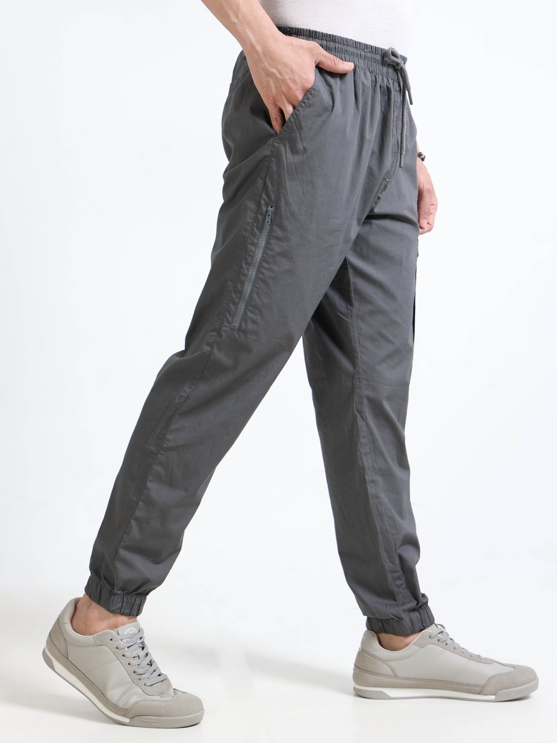 Men Grey Cargo Jogger Pants