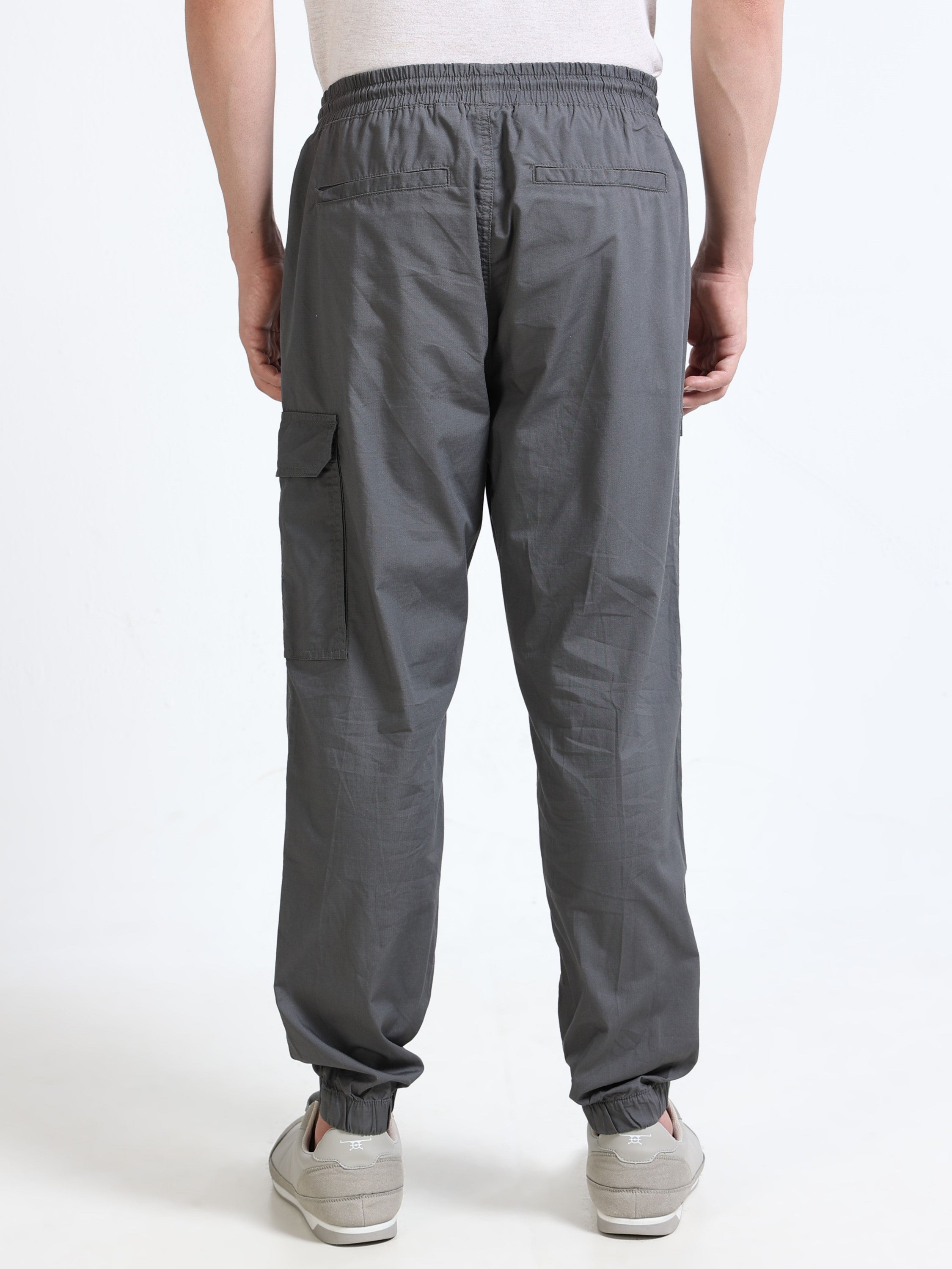 Men Grey Cargo Jogger Pants