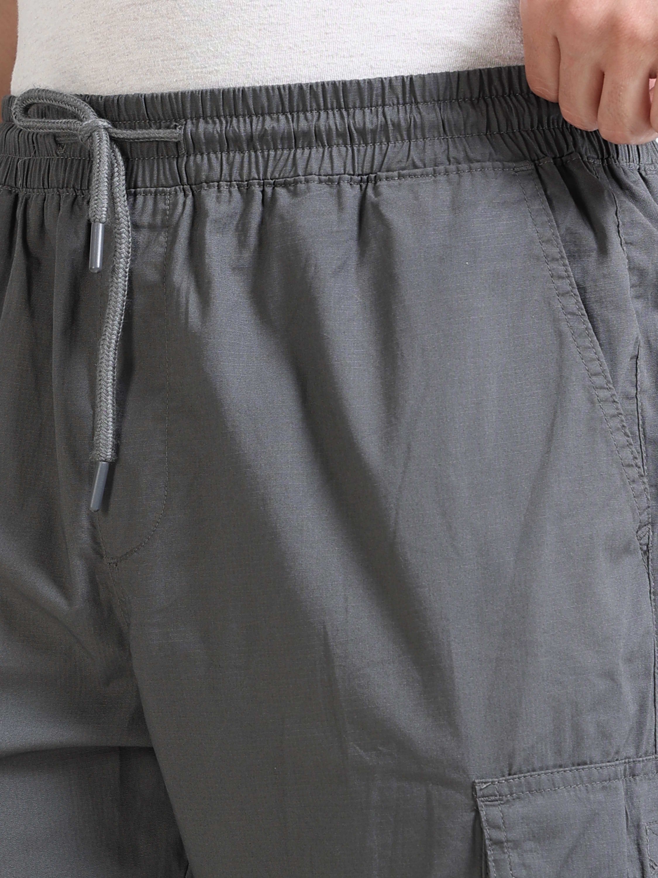 Men Grey Cargo Jogger Pants