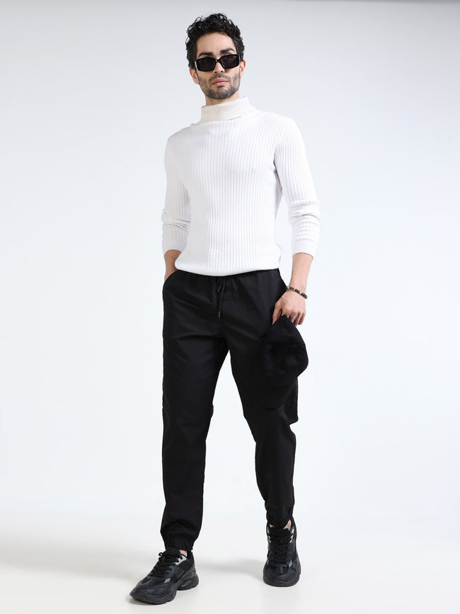 Men Black Cargo Jogger Pants