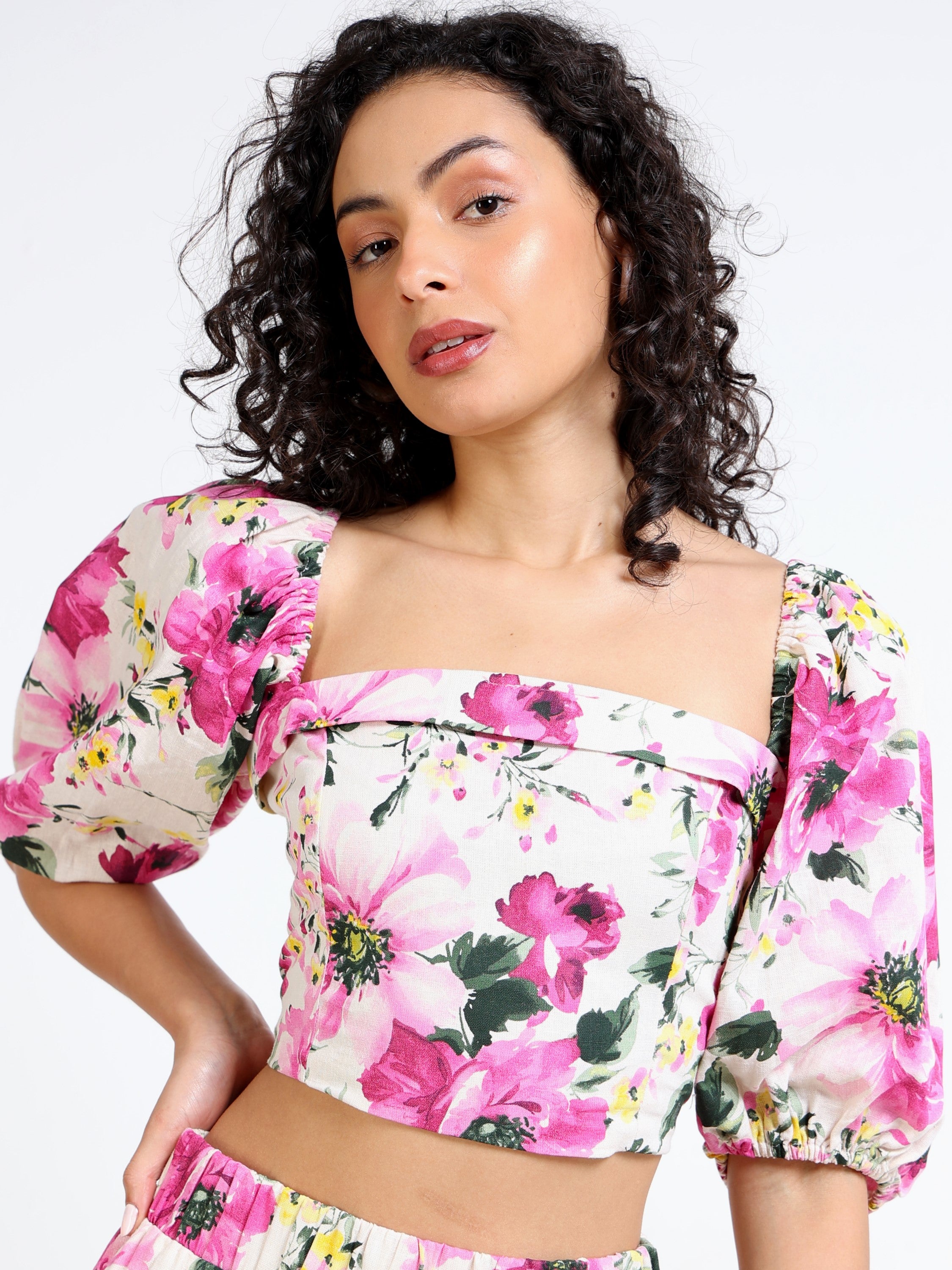 Women Floral Side Slit Co-Ord Set