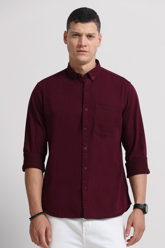 Men Maroon Everyday Essential Solid Shirt