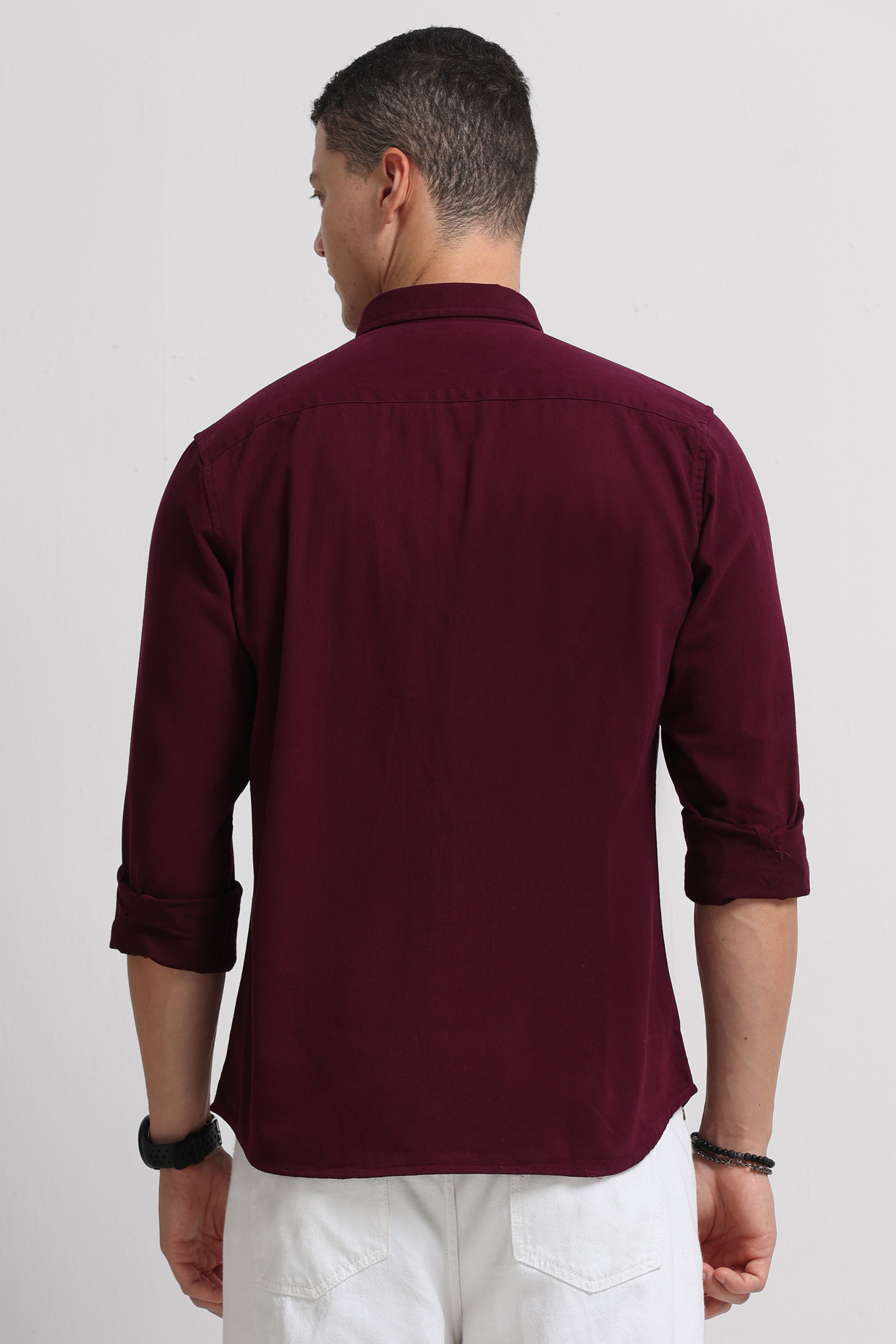 Men Maroon Everyday Essential Solid Shirt
