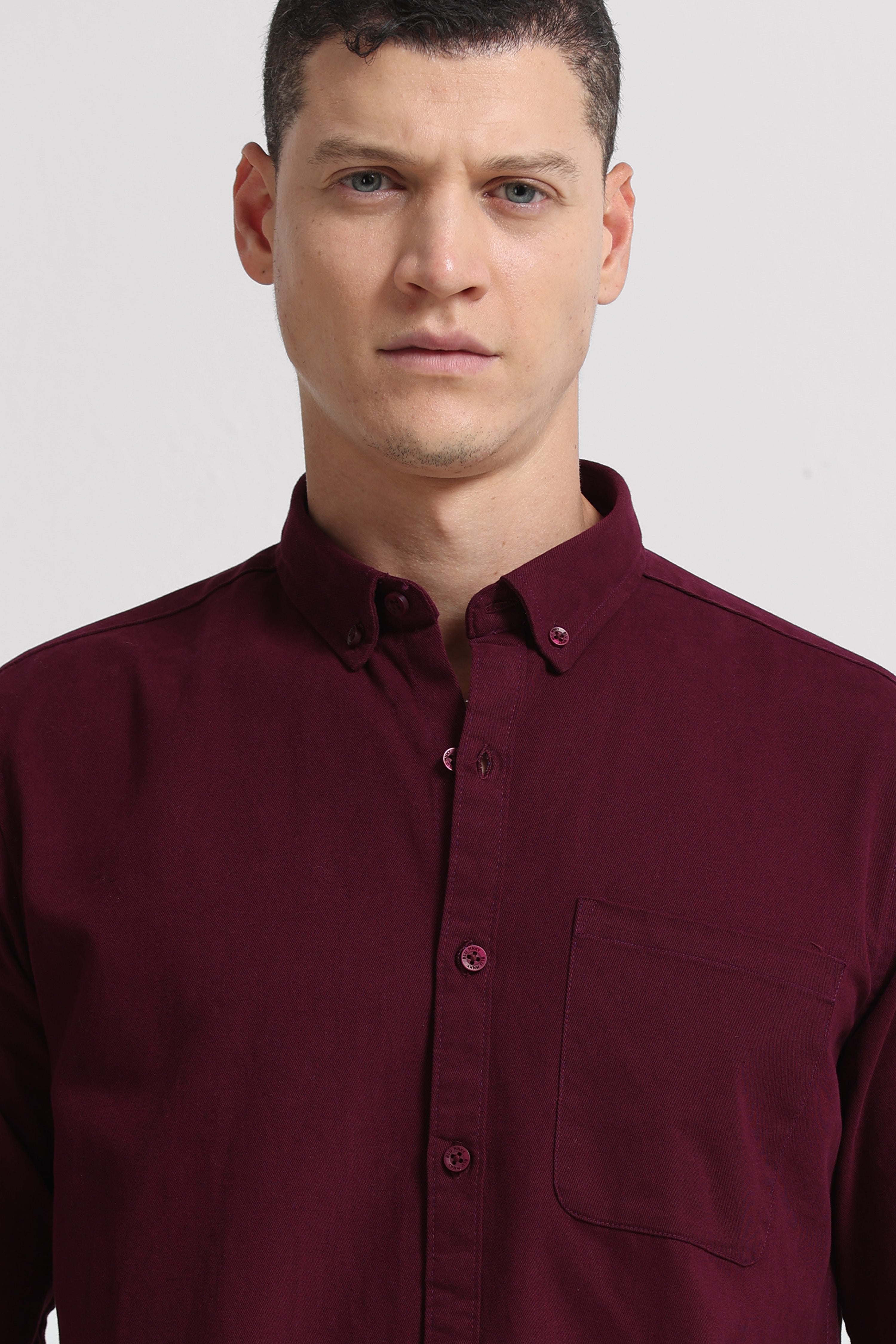 Men Maroon Everyday Essential Solid Shirt