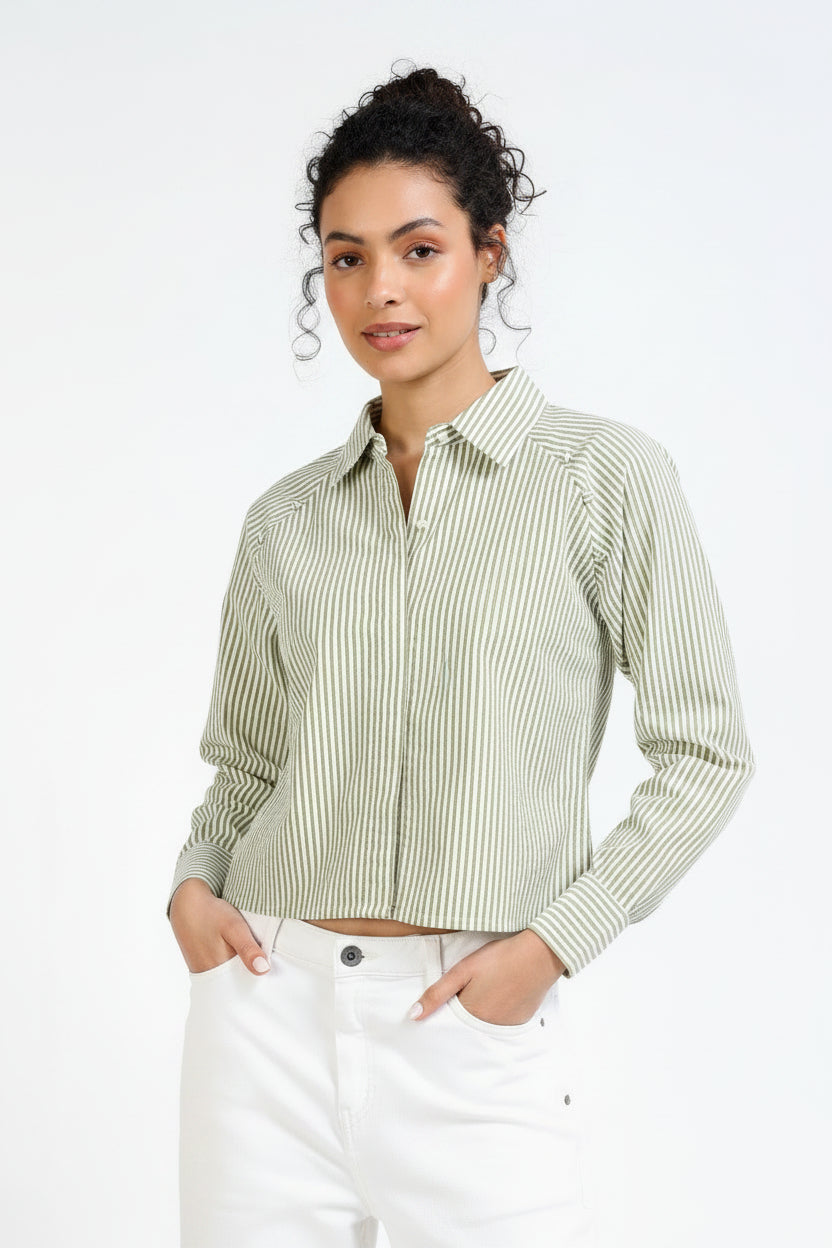 Women Green Raglan Sleeve Top